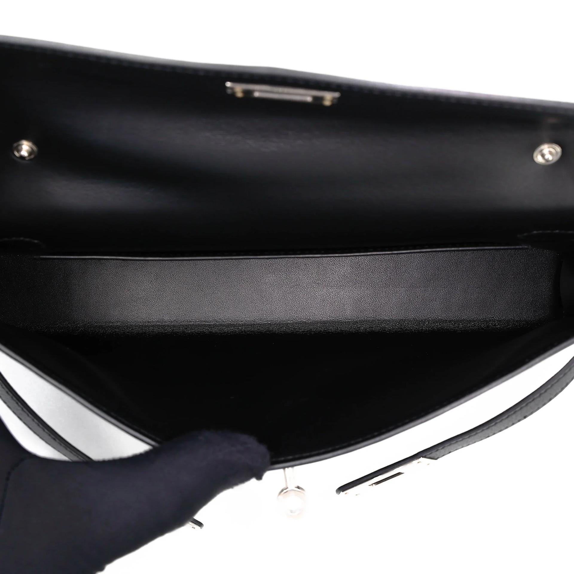 SA超美品 HERMÈS 愛馬仕 Kelly Elan 89 黑色 Noir (Black) Chamkila皮 銀扣 W刻 2024年 - 20