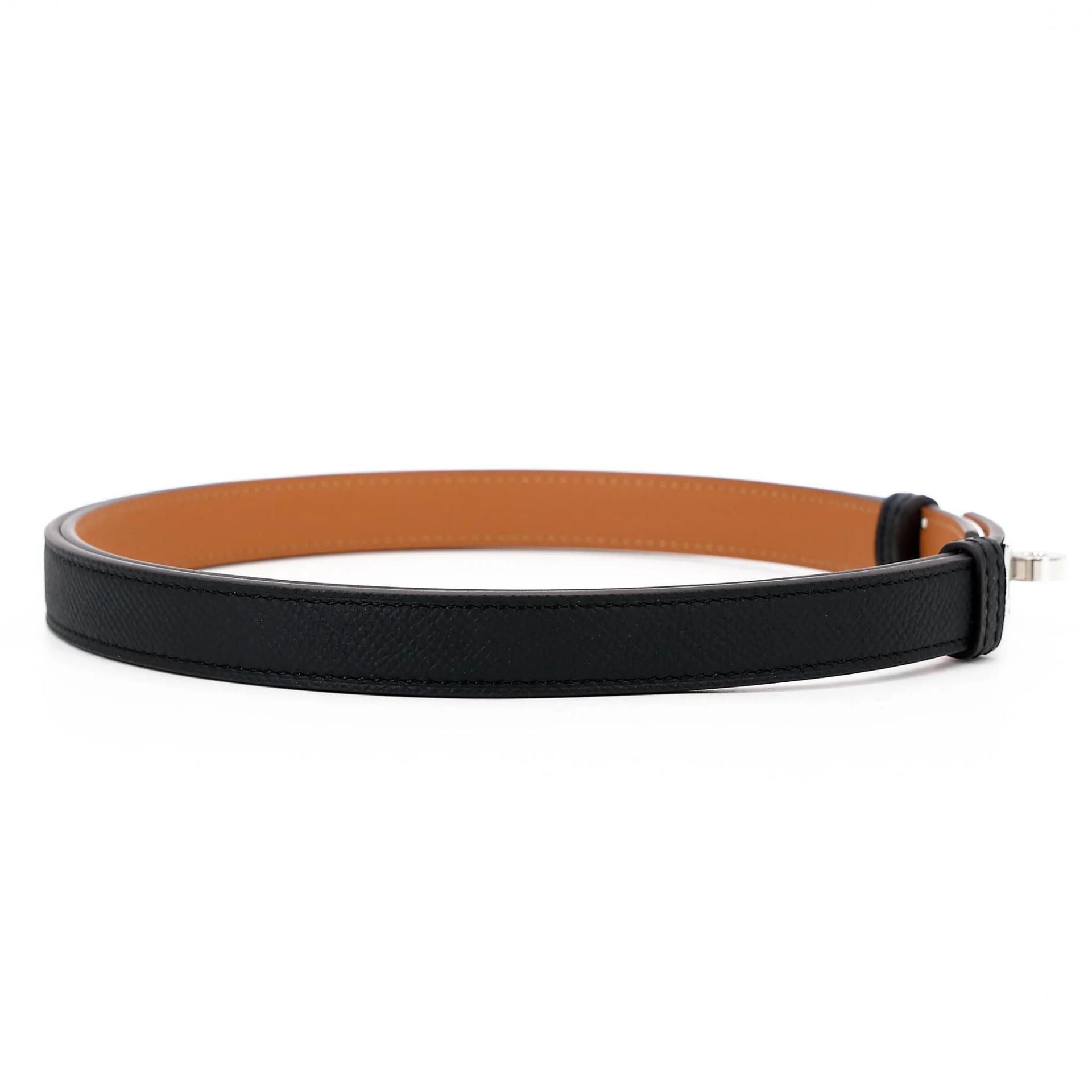 Brand New ( Rank N ) HERMÈS Kelly belt Noir (89) Epsom Palladium hardware G (2026) - 5
