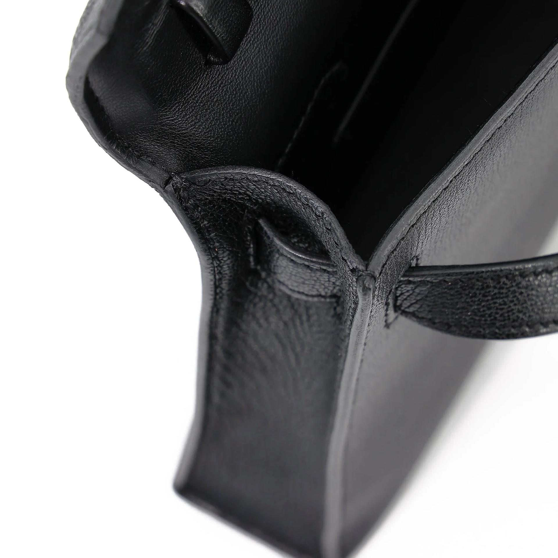 SA超美品 HERMÈS 愛馬仕 Kelly Elan 89 黑色 Noir (Black) Chamkila皮 銀扣 W刻 2024年 - 19