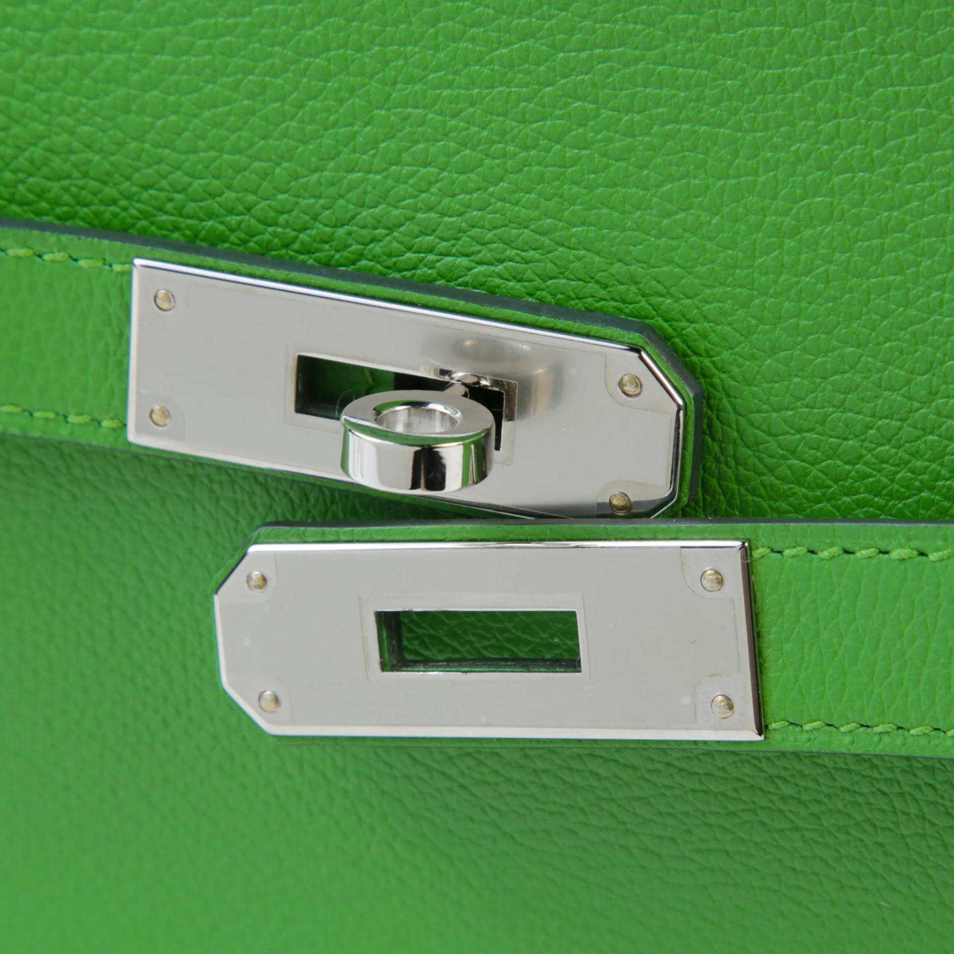 Unused ( Rank NS ) HERMÈS Jypsiere Mini Vert Yucca (A8) Evercolor Palladium hardware W (2024) - 8