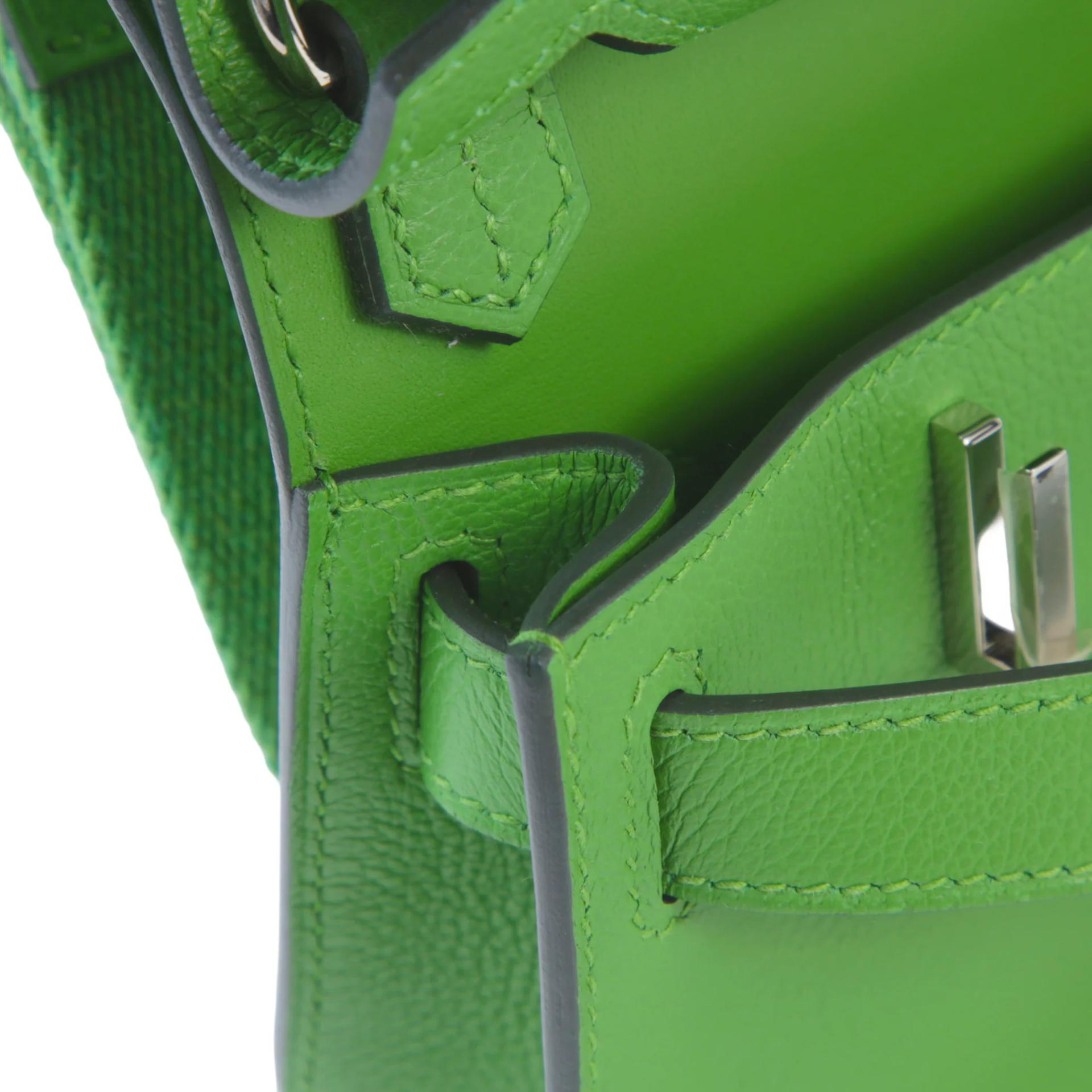 Unused ( Rank NS ) HERMÈS Jypsiere Mini Vert Yucca (A8) Evercolor Palladium hardware W (2024) - 11