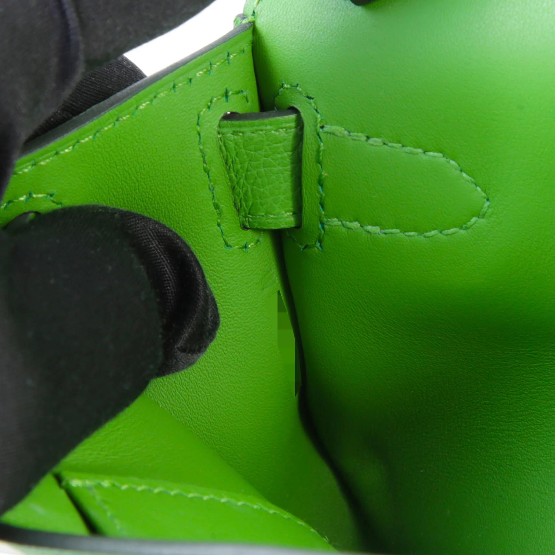 Unused ( Rank NS ) HERMÈS Jypsiere Mini Vert Yucca (A8) Evercolor Palladium hardware W (2024) - 13
