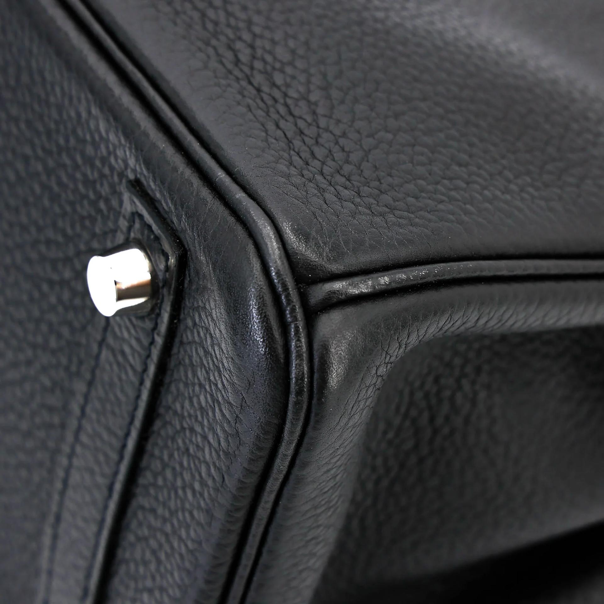 Very Good ( Rank A) HERMÈS Birkin 30 Plomb (8P) Clemence Palladium hardware Square R (2014) - 12