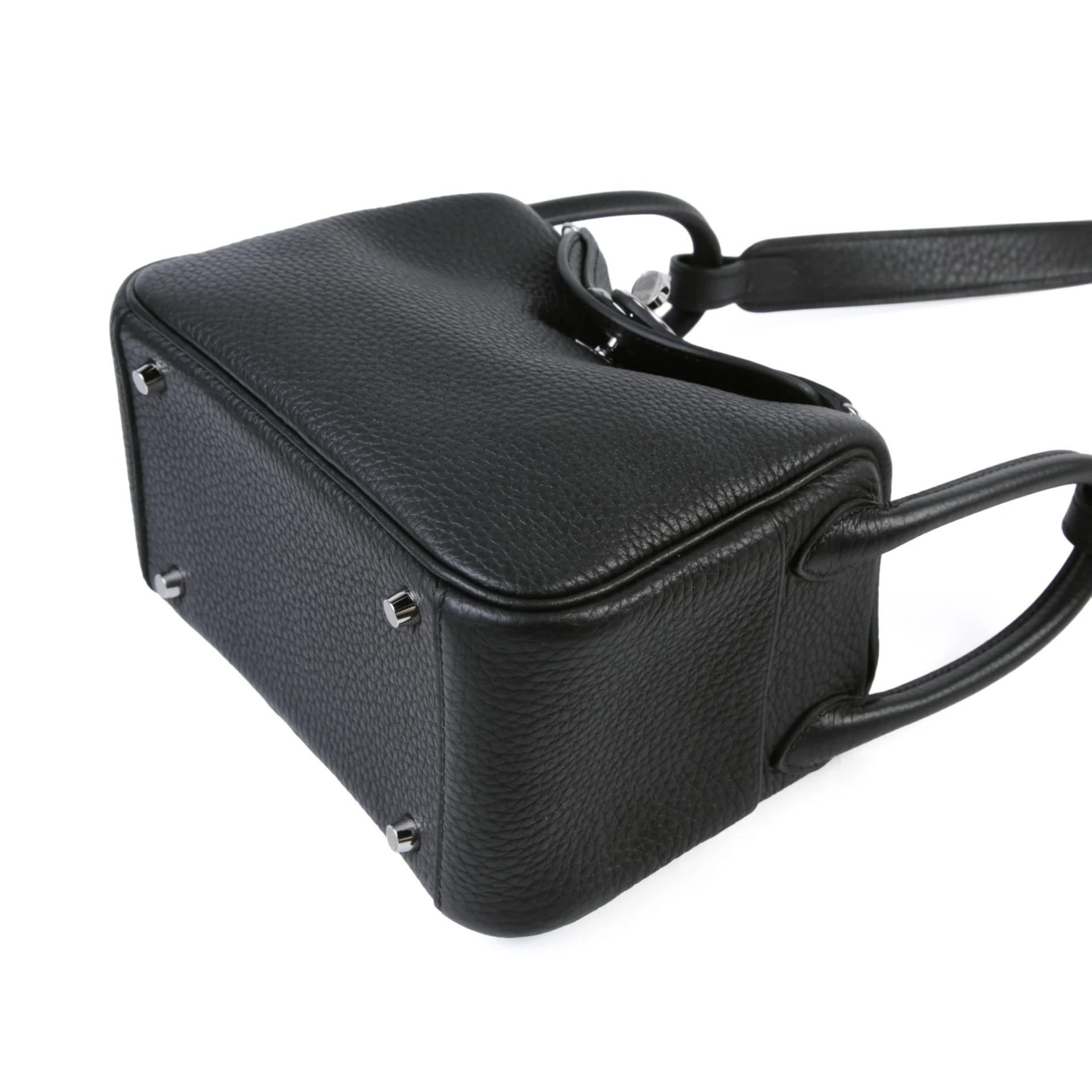 全新 HERMÈS 愛馬仕 Mini Lindy 89 黑色 Noir (Black) Clemence小牛皮 銀扣 G刻 2026年 - 4