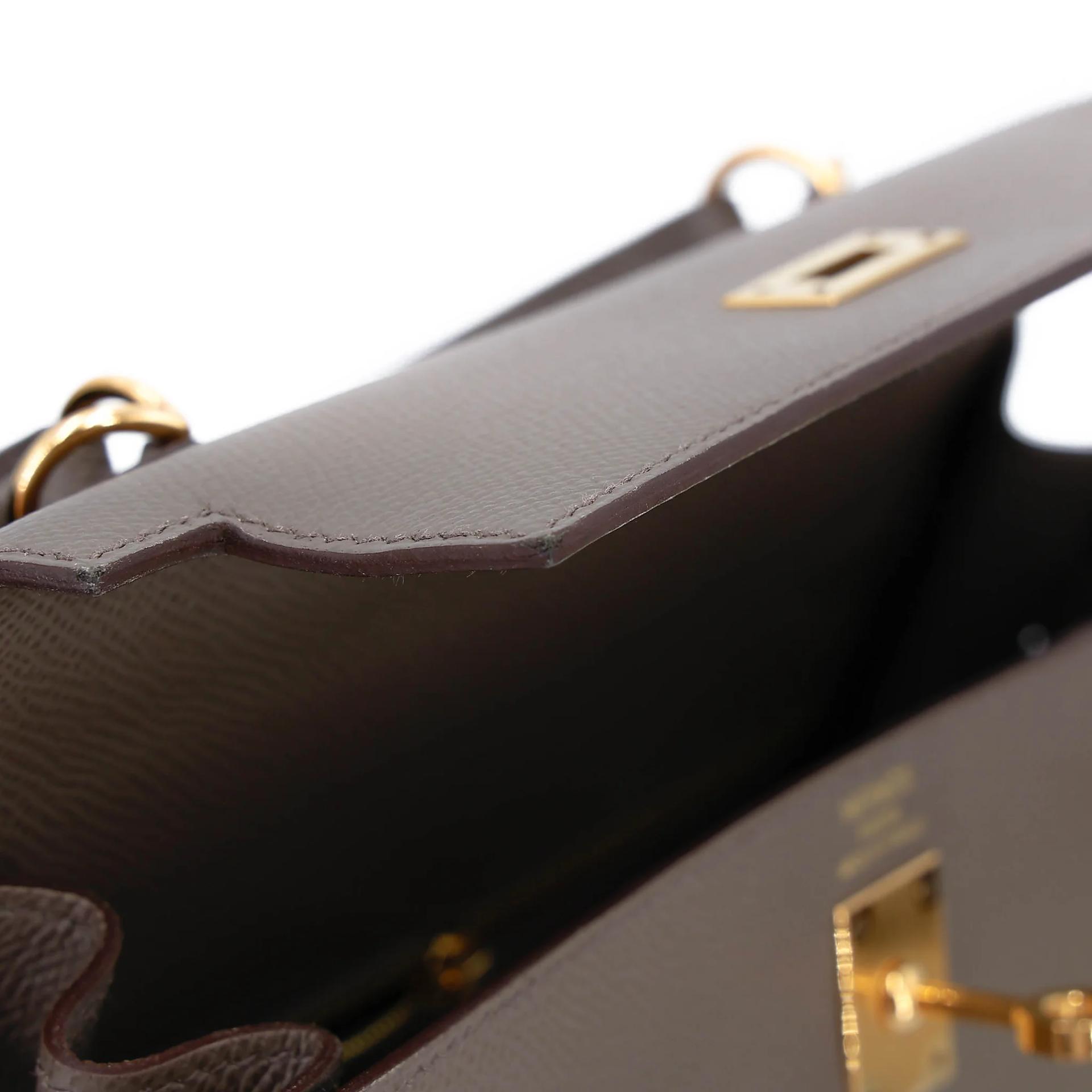 A美品 HERMÈS 愛馬仕 Kelly 25 外縫 8F 錫器灰 Etain Epsom牛皮 金扣 Y刻 2020年 - 24