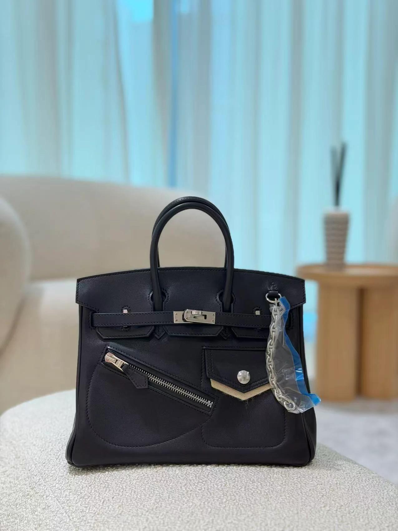 ランク NS 未使用品 HERMÈS エルメス 限定品 バーキンロック25 ブラック (89) ヴォリュプト シルバー金具 W刻印 (2024) - 5