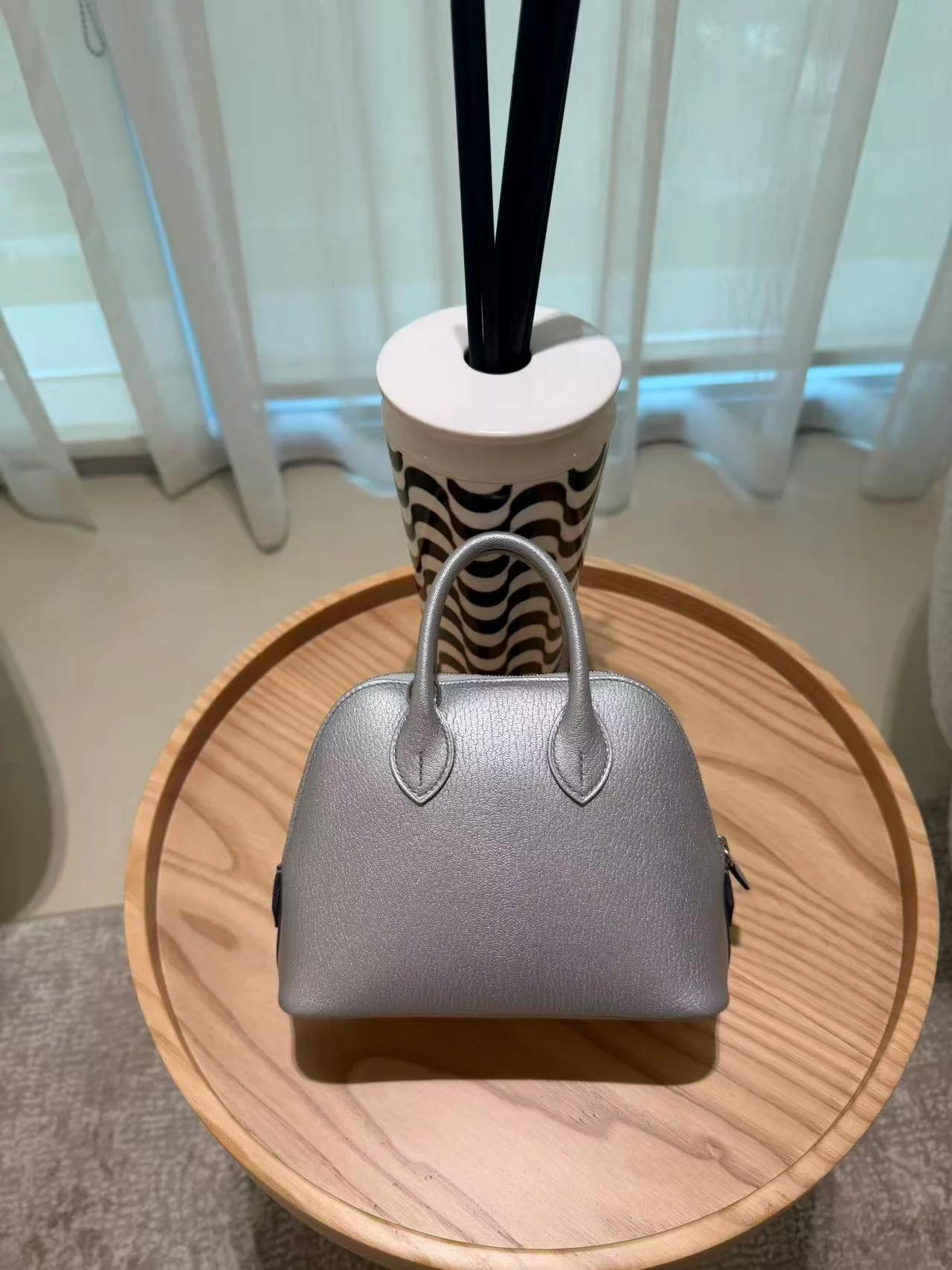 ランク N 新品 HERMÈS エルメス ボリード1923 ミニ アルジャン (05) シェーブルシャムキラ シルバー金具 G刻印 (2026) - 5