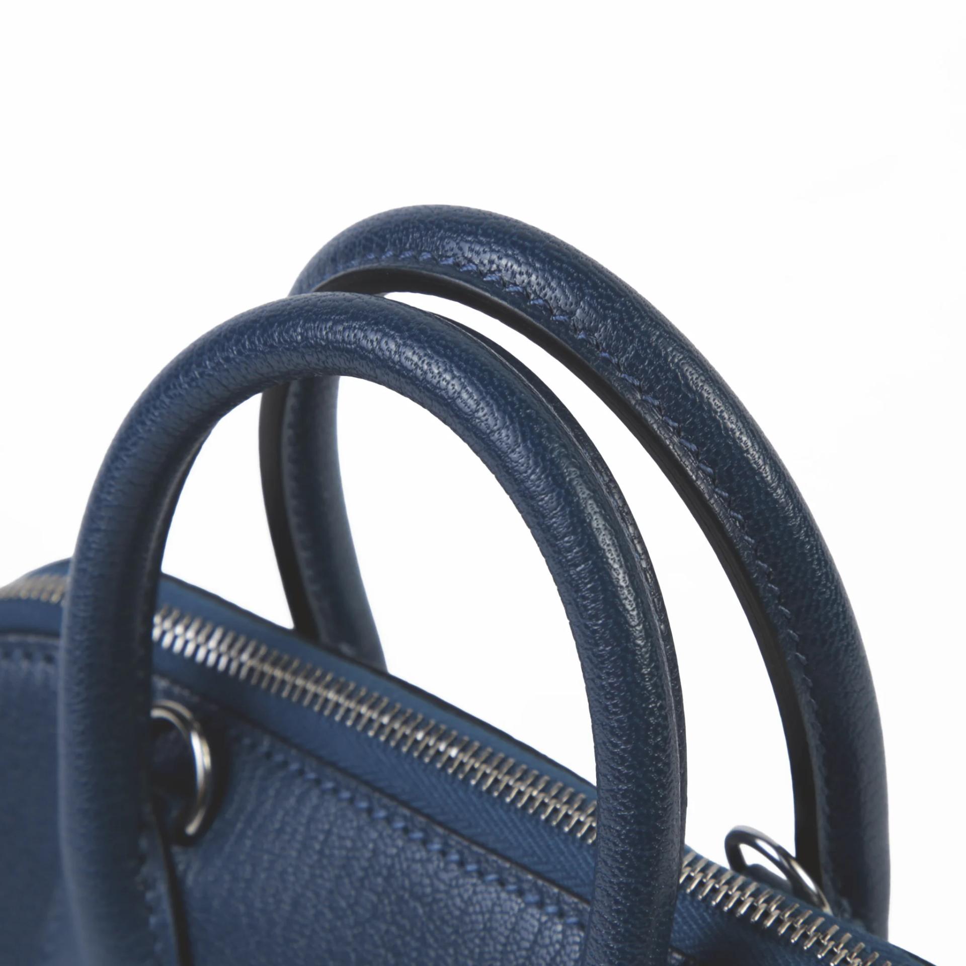 全新 HERMÈS 愛馬仕 Mini Bolide 1923 S4 深邃藍 Deep Blue Chevre山羊皮 銀扣 K刻 2025年 - 3