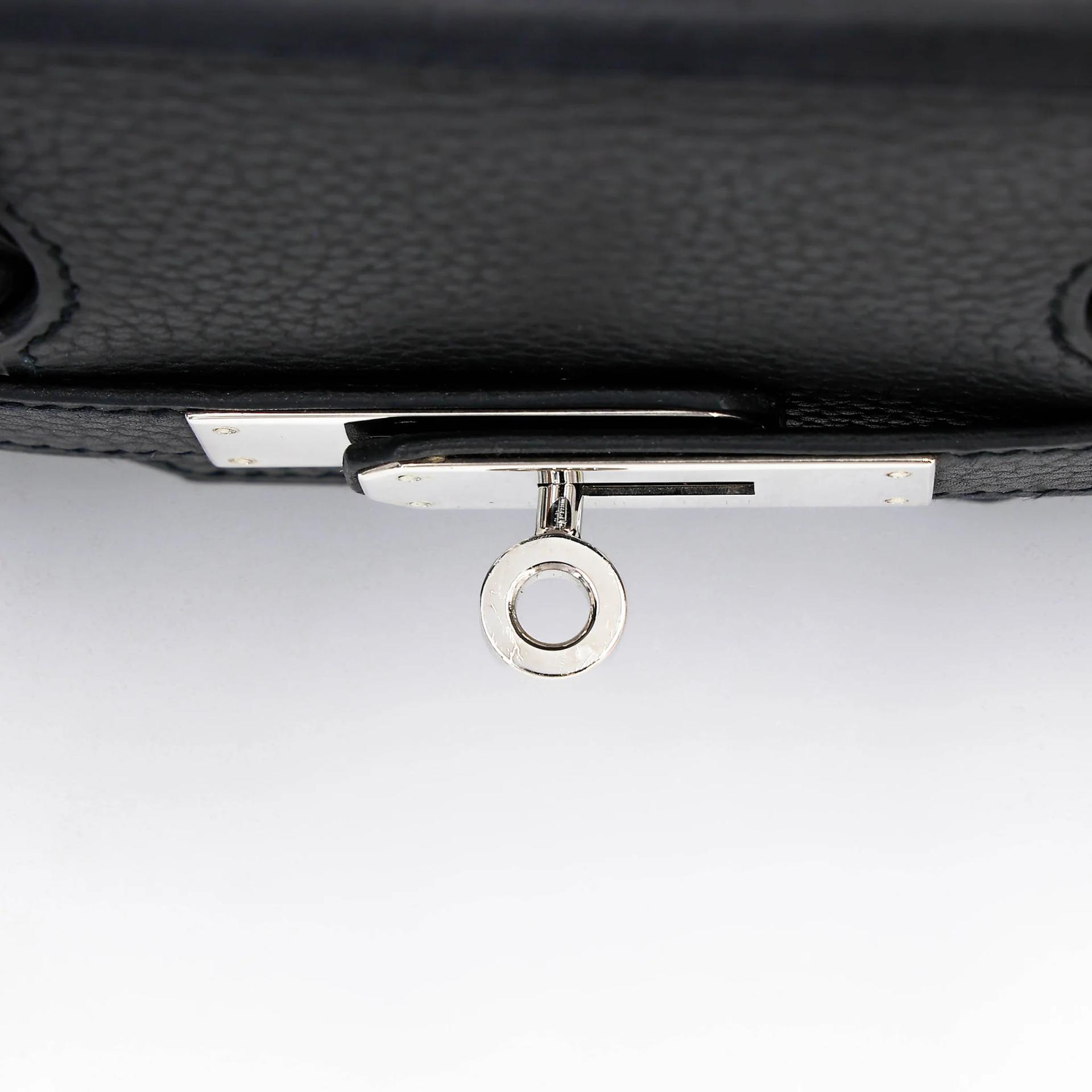 Very Good ( Rank A) HERMÈS Birkin 30 Plomb (8P) Clemence Palladium hardware Square R (2014) - 19