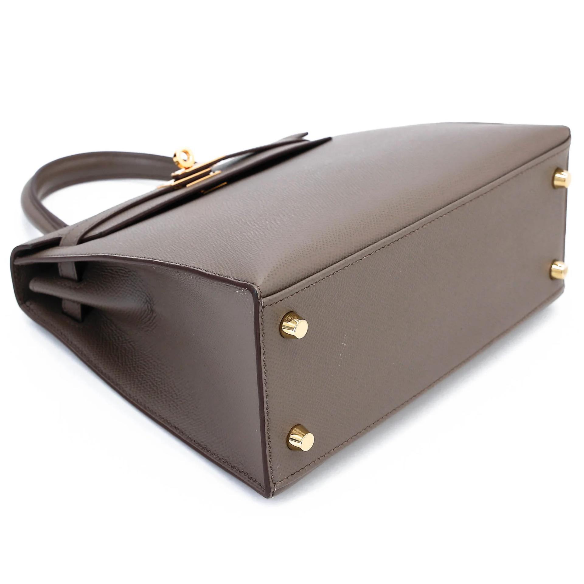 A美品 HERMÈS 愛馬仕 Kelly 25 外縫 8F 錫器灰 Etain Epsom牛皮 金扣 Y刻 2020年 - 8
