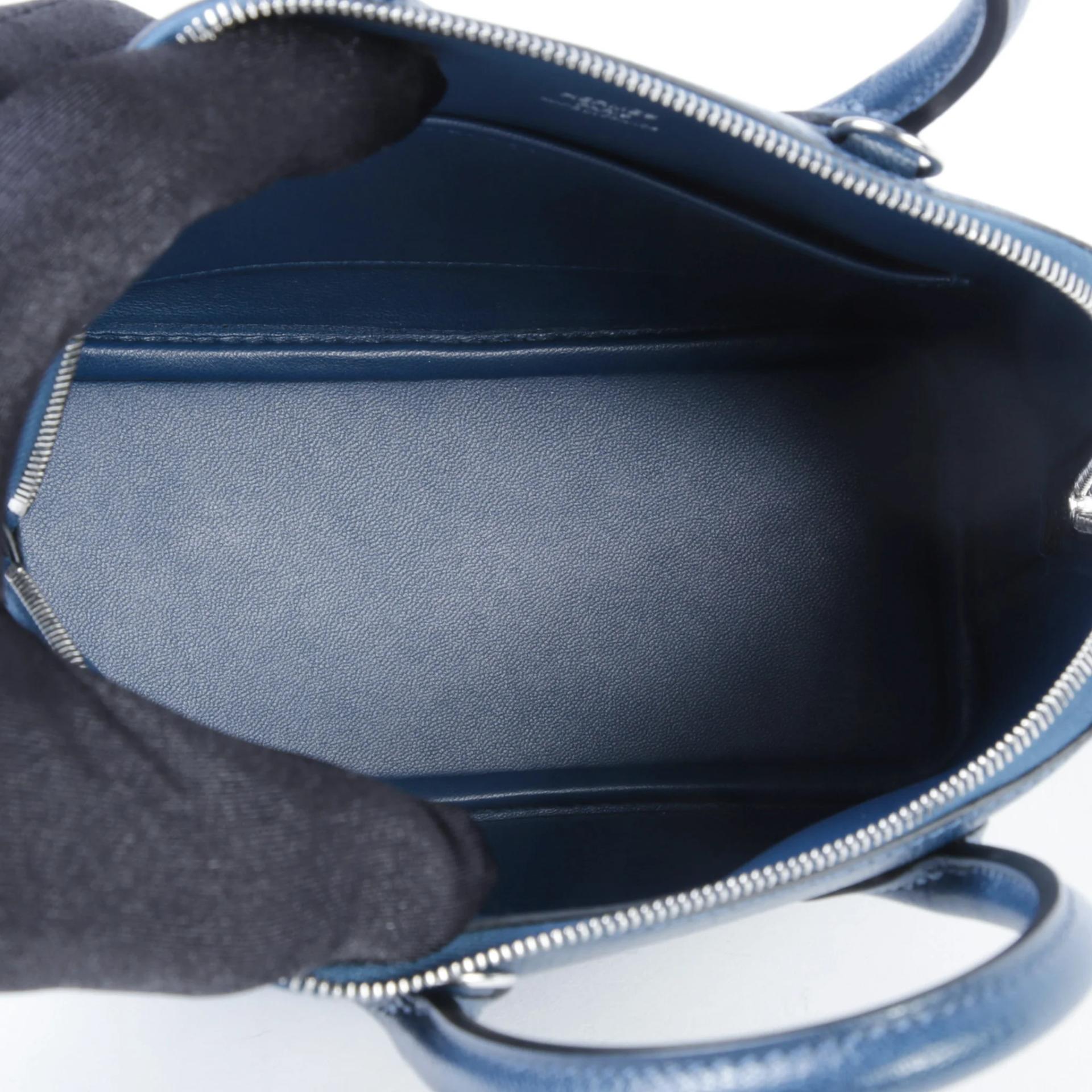 全新 HERMÈS 愛馬仕 Mini Bolide 1923 S4 深邃藍 Deep Blue Chevre山羊皮 銀扣 K刻 2025年 - 10