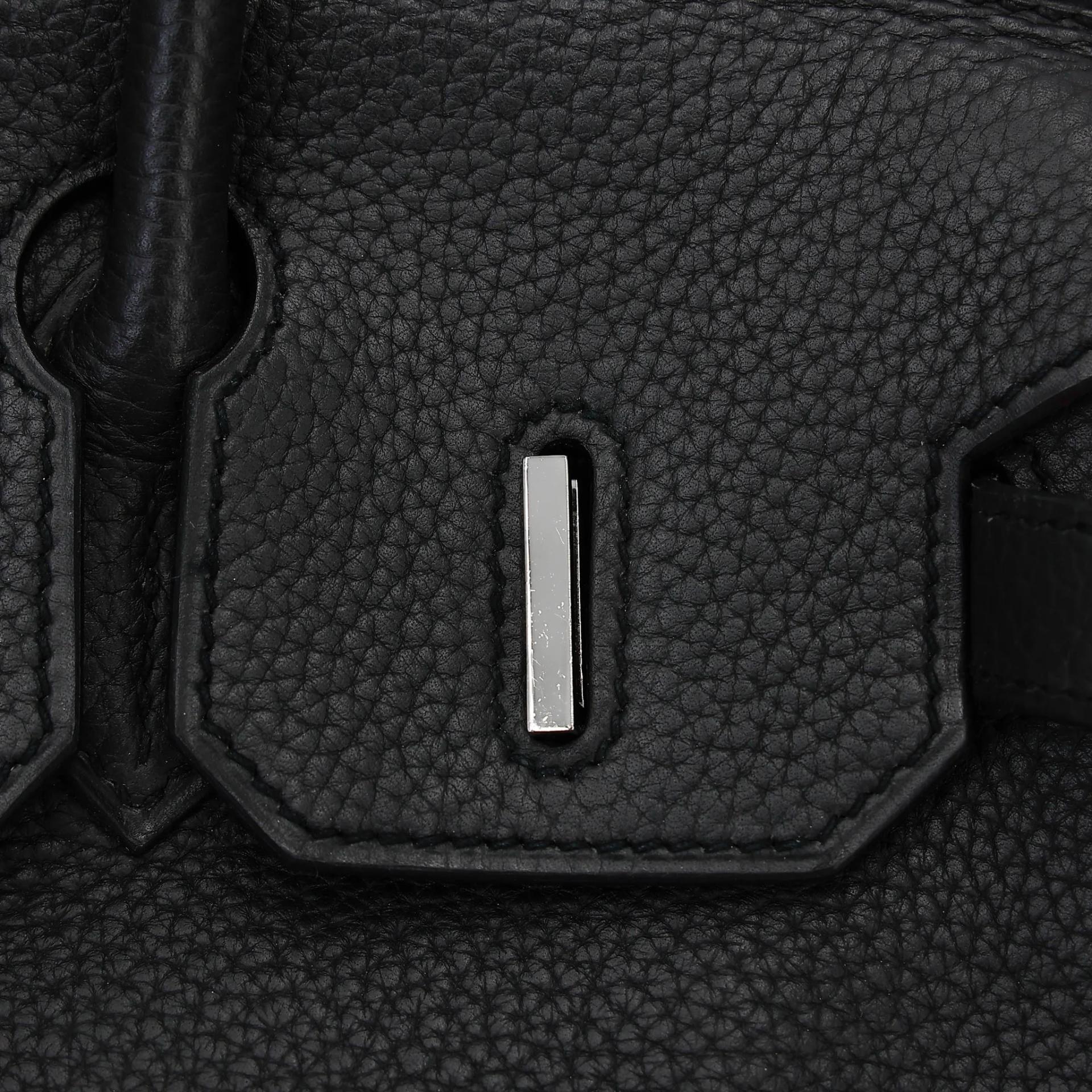 Very Good ( Rank A) HERMÈS Birkin 30 Plomb (8P) Clemence Palladium hardware Square R (2014) - 21