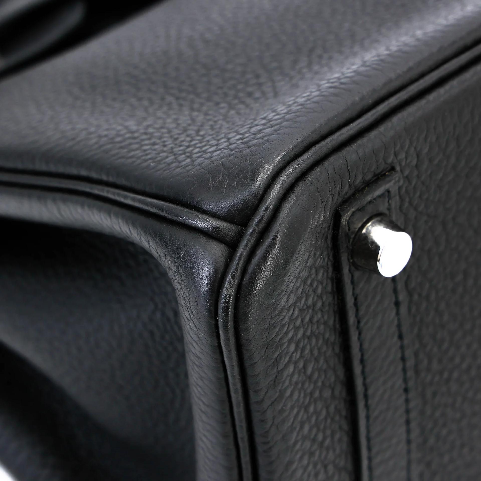 Very Good ( Rank A) HERMÈS Birkin 30 Plomb (8P) Clemence Palladium hardware Square R (2014) - 11