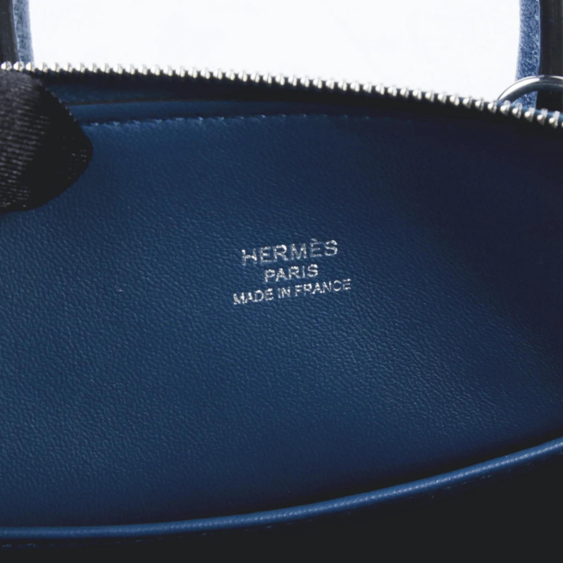 全新 HERMÈS 愛馬仕 Mini Bolide 1923 S4 深邃藍 Deep Blue Chevre山羊皮 銀扣 K刻 2025年 - 9