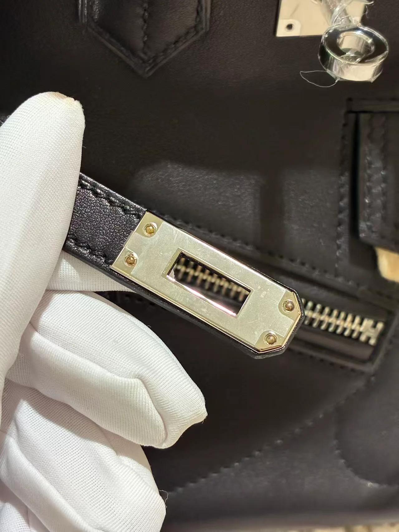 ランク NS 未使用品 HERMÈS エルメス 限定品 バーキンロック25 ブラック (89) ヴォリュプト シルバー金具 W刻印 (2024) - 22