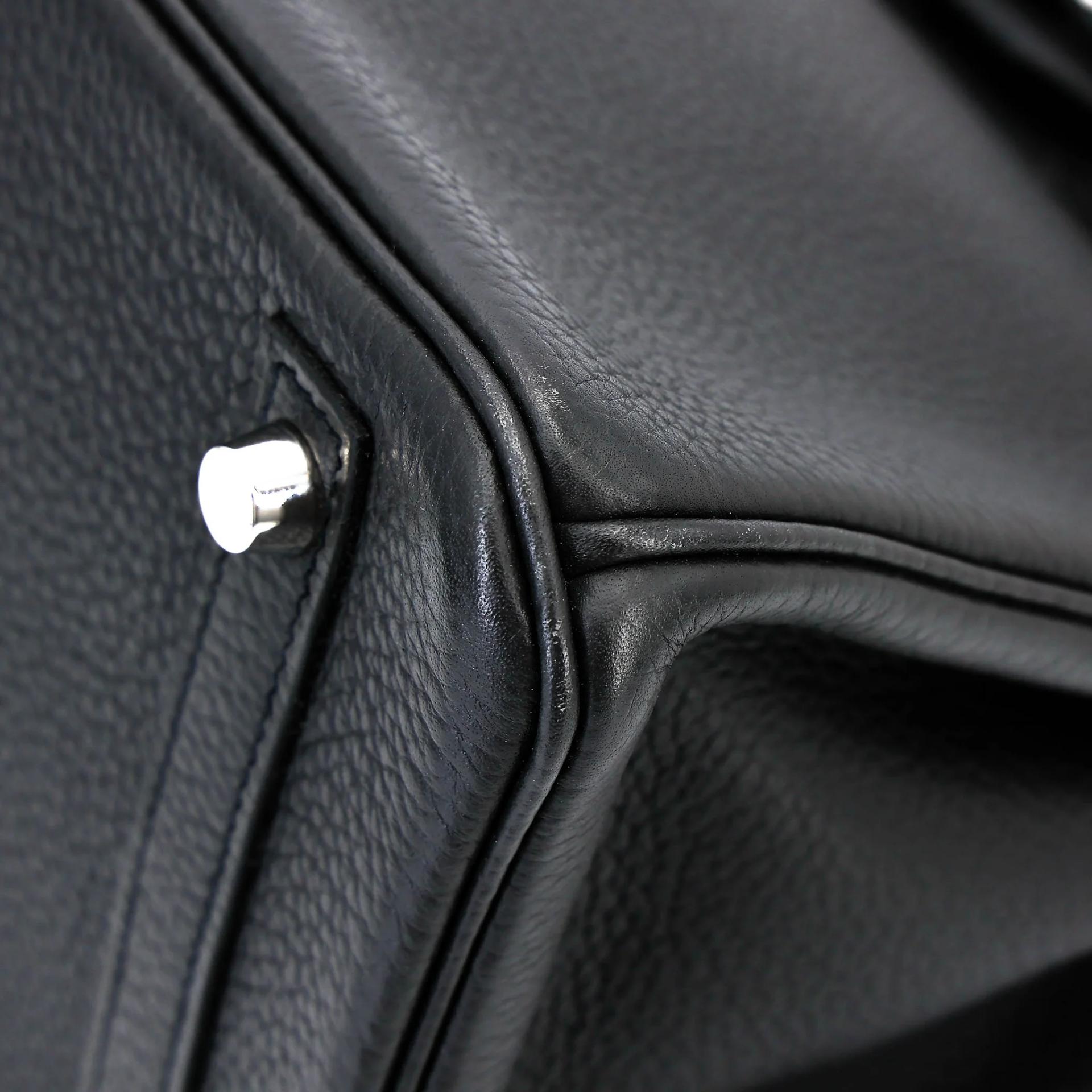 Very Good ( Rank A) HERMÈS Birkin 30 Plomb (8P) Clemence Palladium hardware Square R (2014) - 10