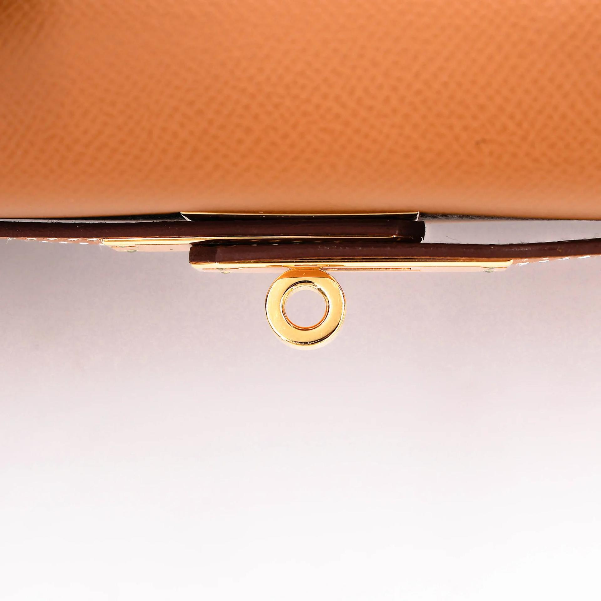 未使用保存品 HERMÈS 愛馬仕 Kelly 28 外縫 37 金棕色 Gold Epsom牛皮 金扣 Y刻 2020年 - 14