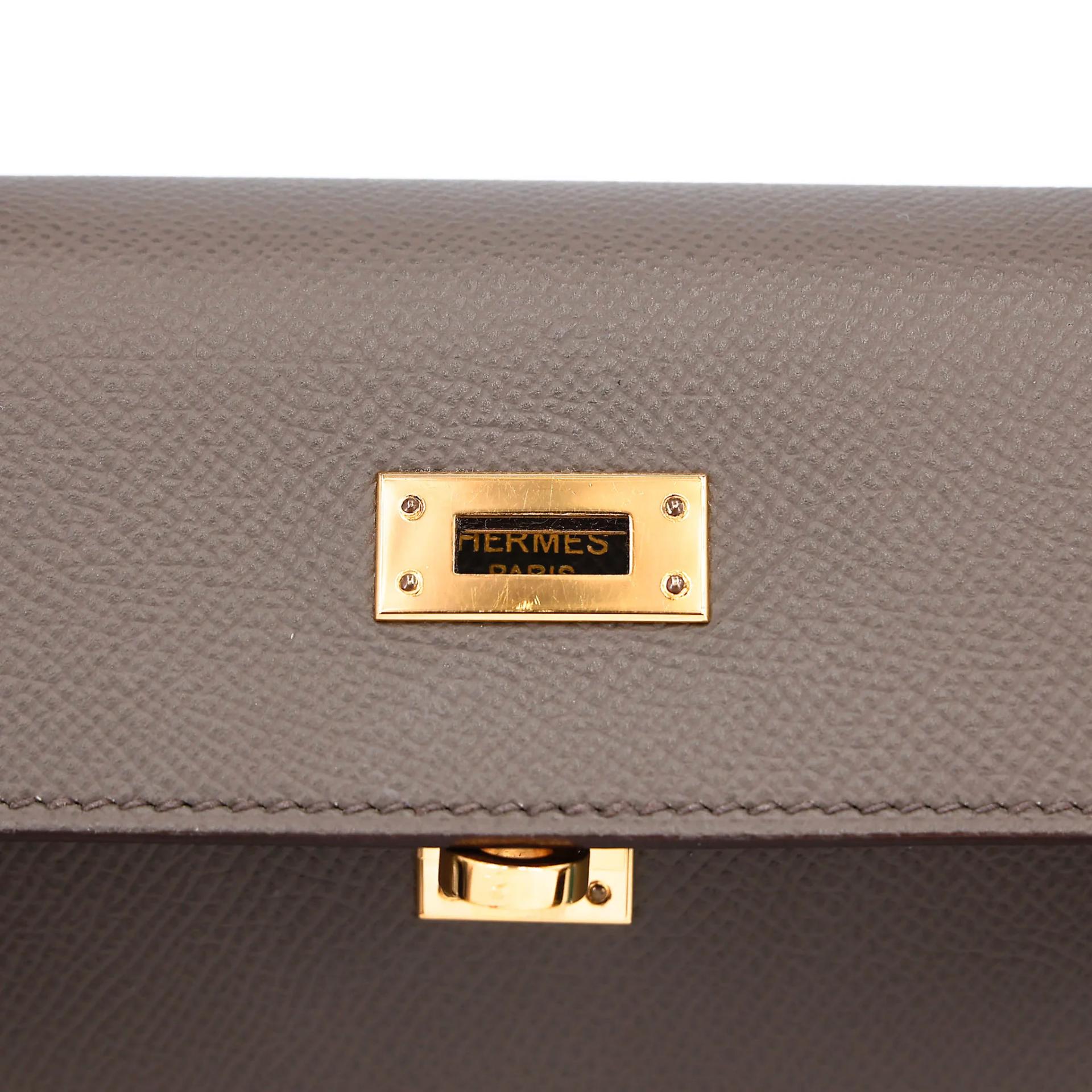 A美品 HERMÈS 愛馬仕 Kelly 25 外縫 8F 錫器灰 Etain Epsom牛皮 金扣 Y刻 2020年 - 19