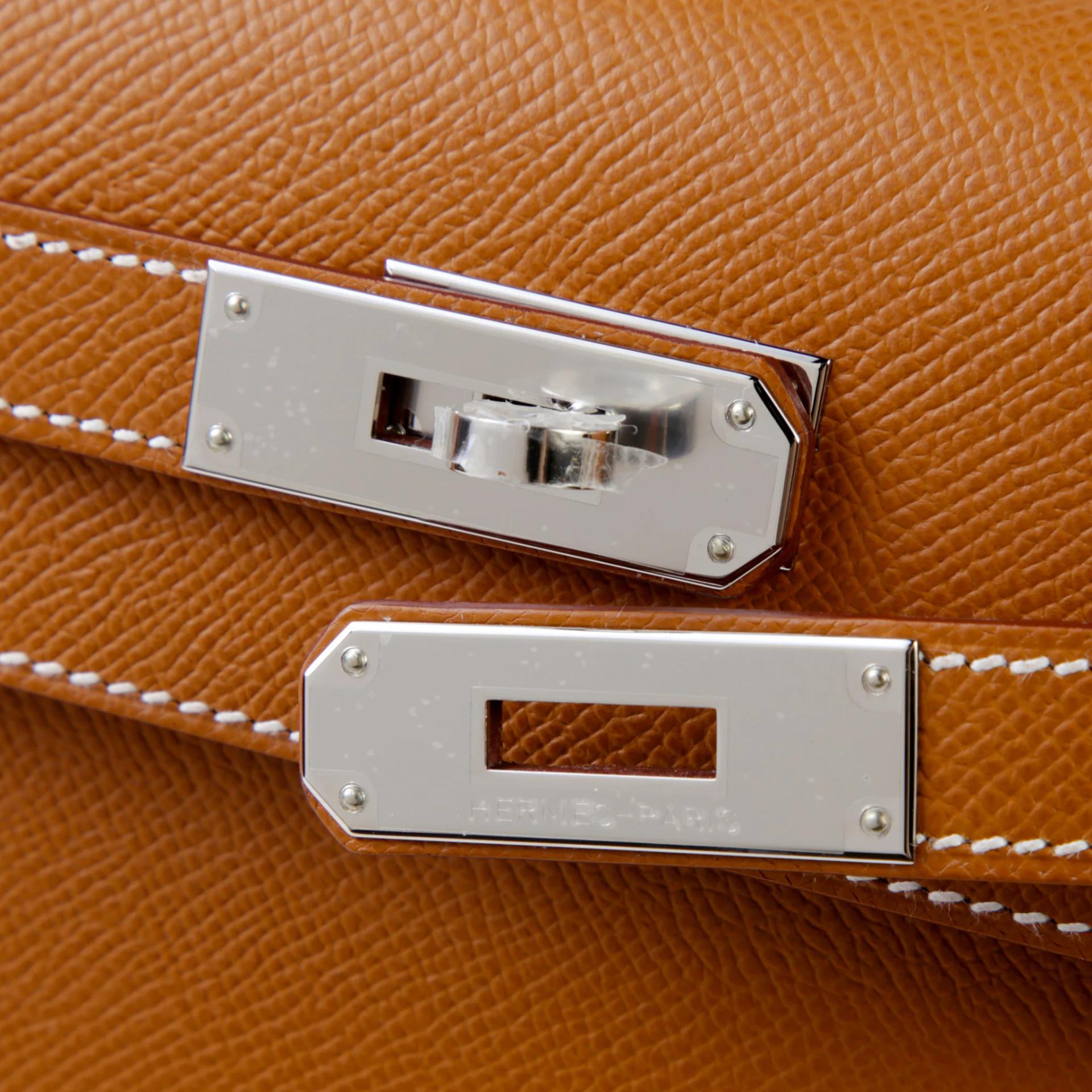 全新 HERMÈS 愛馬仕 Kelly 28 外縫 37 金棕色 Gold Epsom牛皮 銀扣 K刻 2025年 - 8