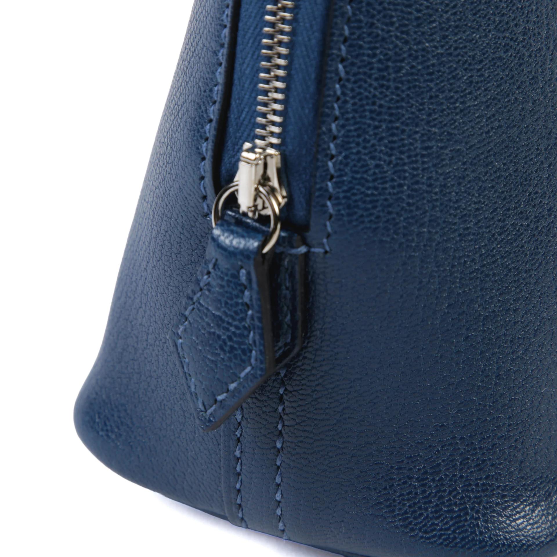 全新 HERMÈS 愛馬仕 Mini Bolide 1923 S4 深邃藍 Deep Blue Chevre山羊皮 銀扣 K刻 2025年 - 8
