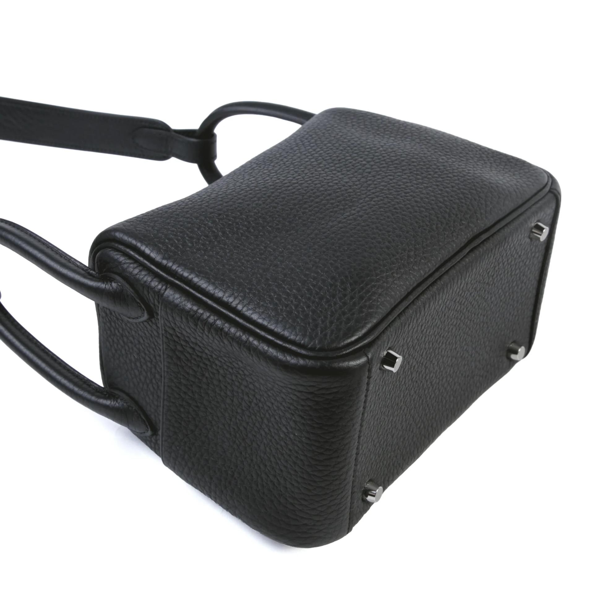 全新 HERMÈS 愛馬仕 Mini Lindy 89 黑色 Noir (Black) Clemence小牛皮 銀扣 G刻 2026年 - 7
