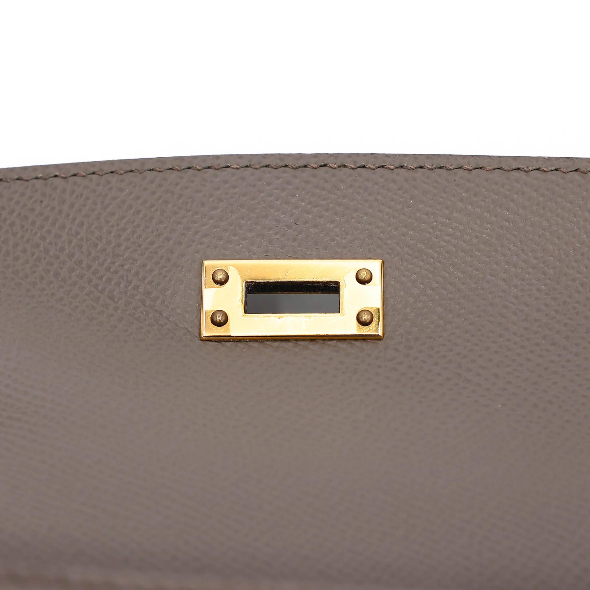 A美品 HERMÈS 愛馬仕 Kelly 25 外縫 8F 錫器灰 Etain Epsom牛皮 金扣 Y刻 2020年 - 20