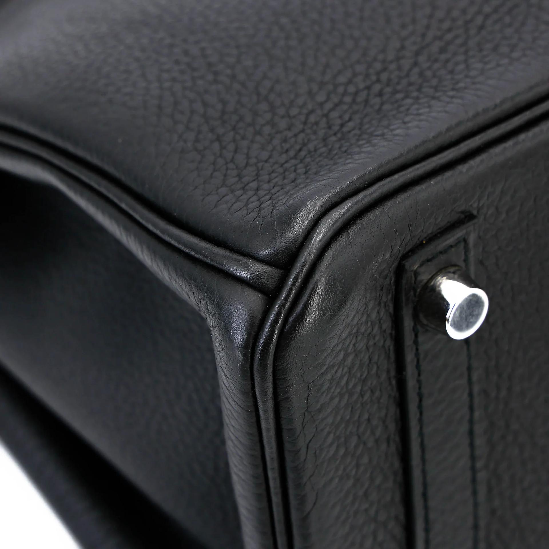 Very Good ( Rank A) HERMÈS Birkin 30 Plomb (8P) Clemence Palladium hardware Square R (2014) - 13