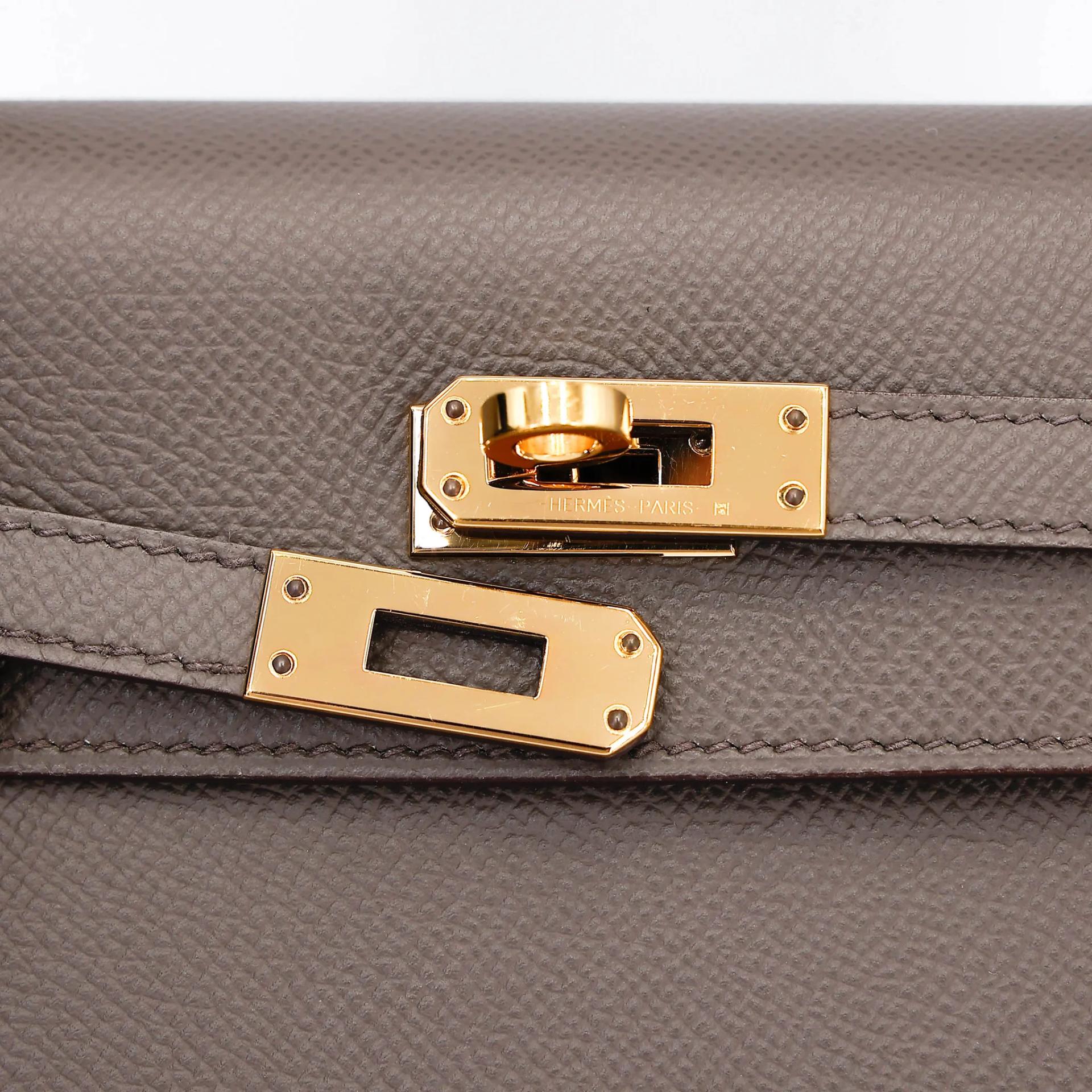 A美品 HERMÈS 愛馬仕 Kelly 25 外縫 8F 錫器灰 Etain Epsom牛皮 金扣 Y刻 2020年 - 17