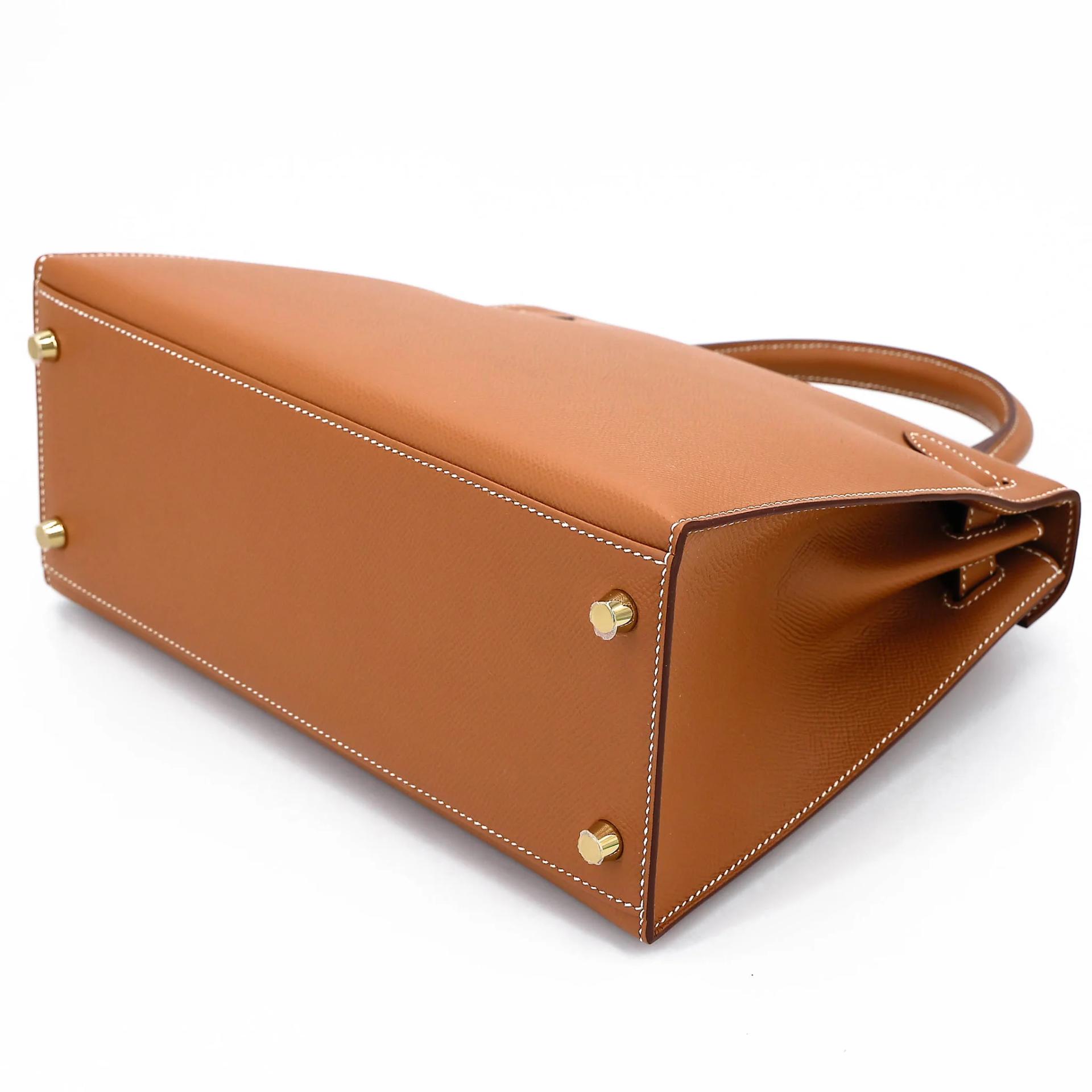 未使用保存品 HERMÈS 愛馬仕 Kelly 28 外縫 37 金棕色 Gold Epsom牛皮 金扣 Y刻 2020年 - 6