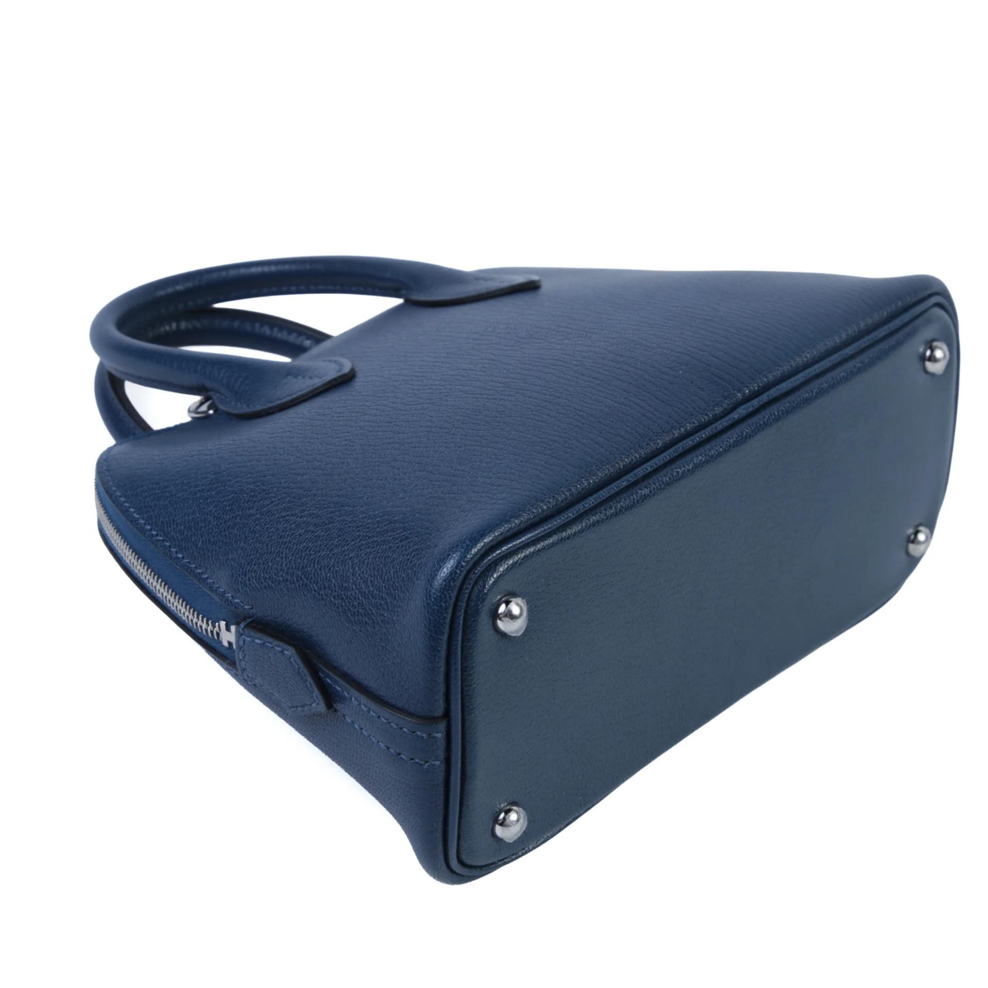全新 HERMÈS 愛馬仕 Mini Bolide 1923 S4 深邃藍 Deep Blue Chevre山羊皮 銀扣 K刻 2025年 - 6