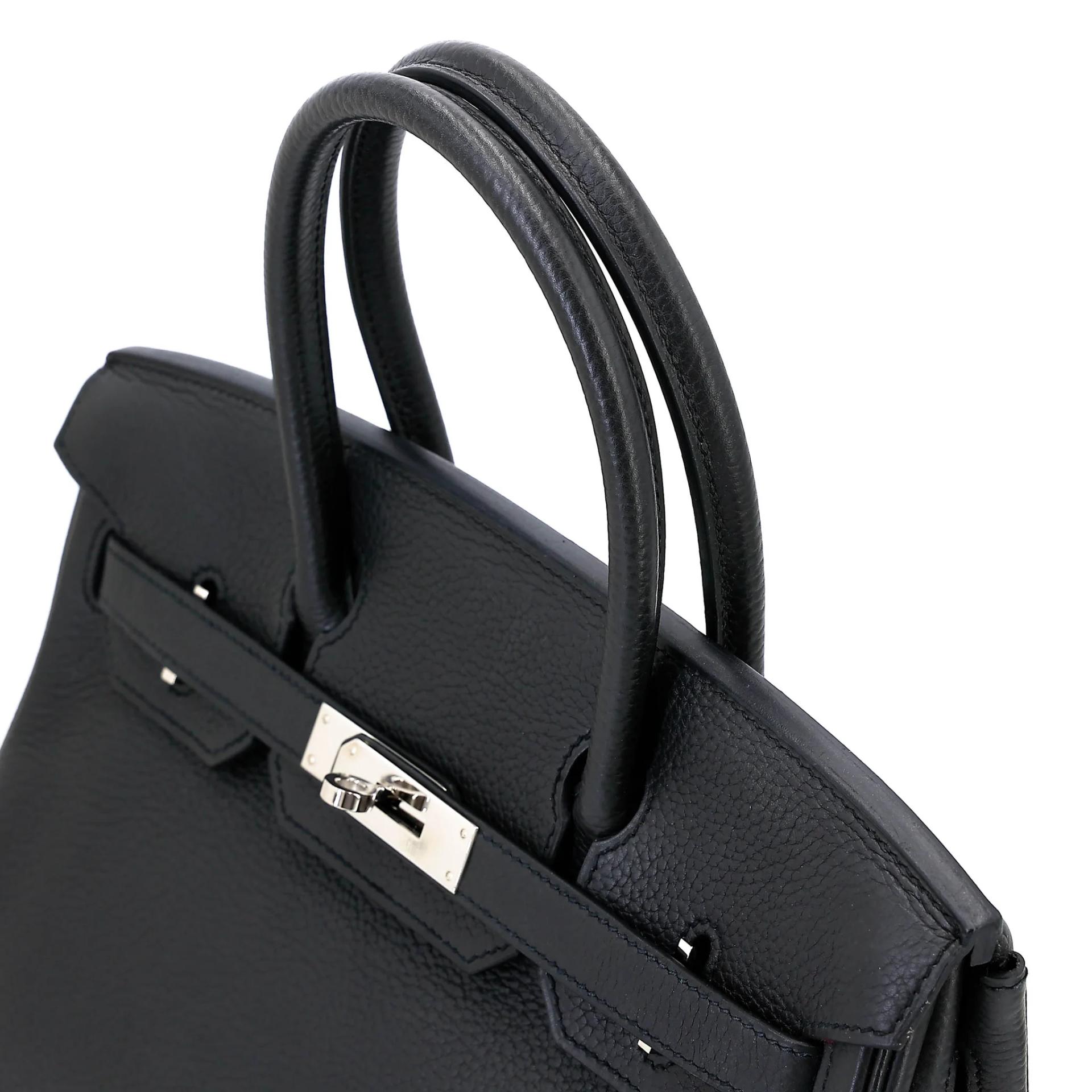 Very Good ( Rank A) HERMÈS Birkin 30 Plomb (8P) Clemence Palladium hardware Square R (2014) - 3