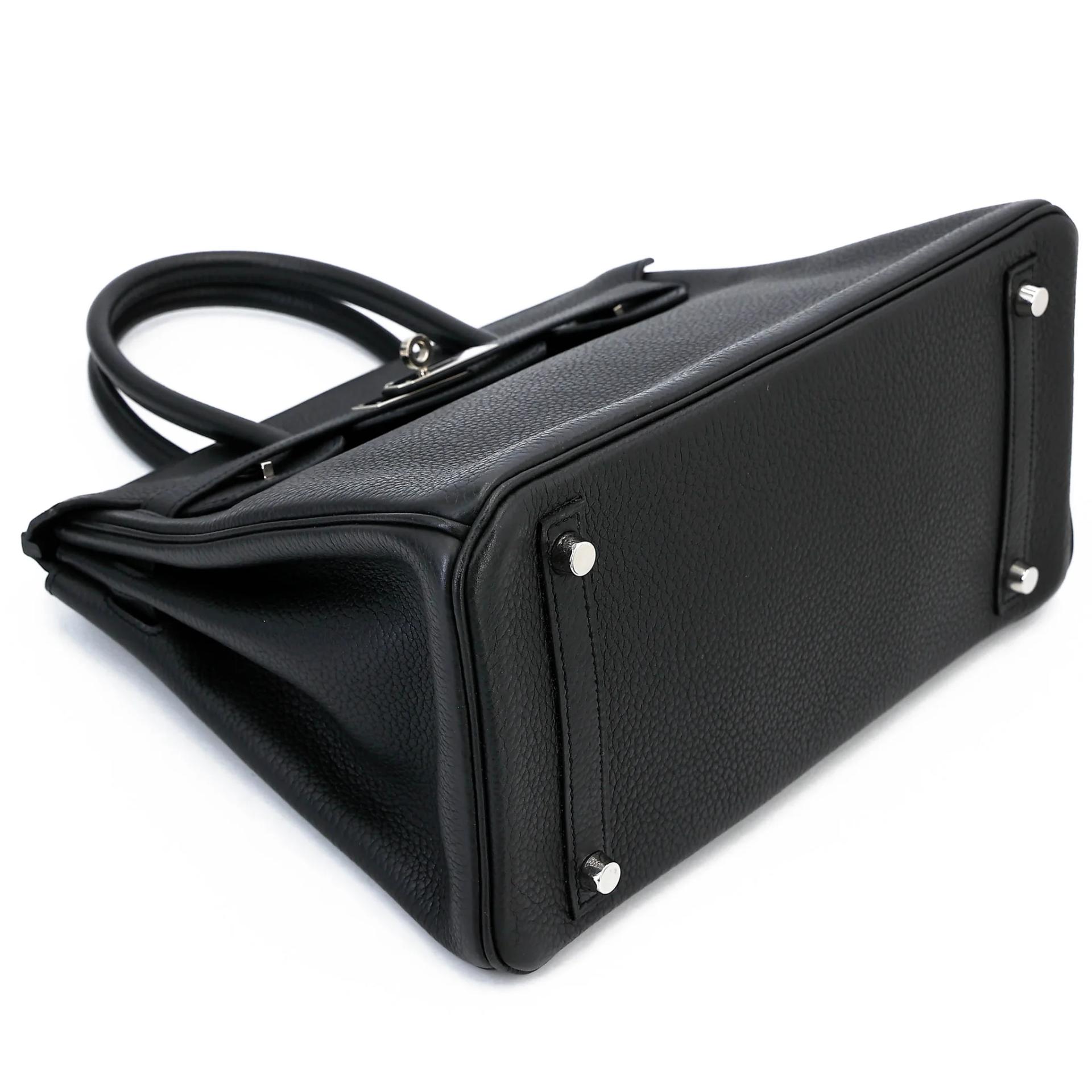 Very Good ( Rank A) HERMÈS Birkin 30 Plomb (8P) Clemence Palladium hardware Square R (2014) - 7