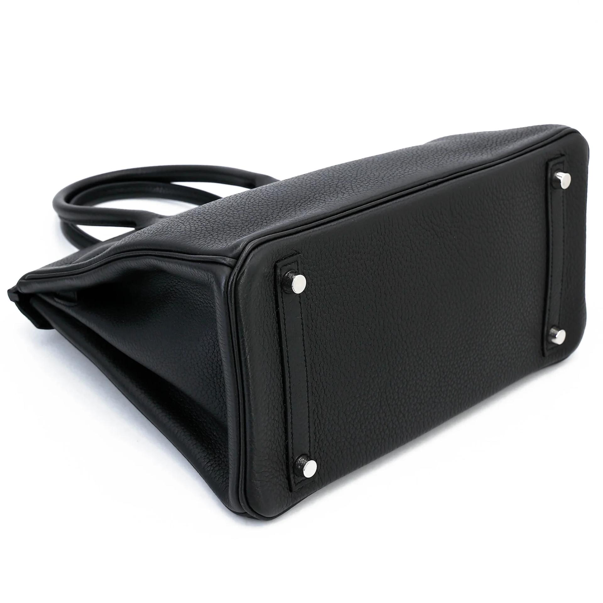 Very Good ( Rank A) HERMÈS Birkin 30 Plomb (8P) Clemence Palladium hardware Square R (2014) - 9