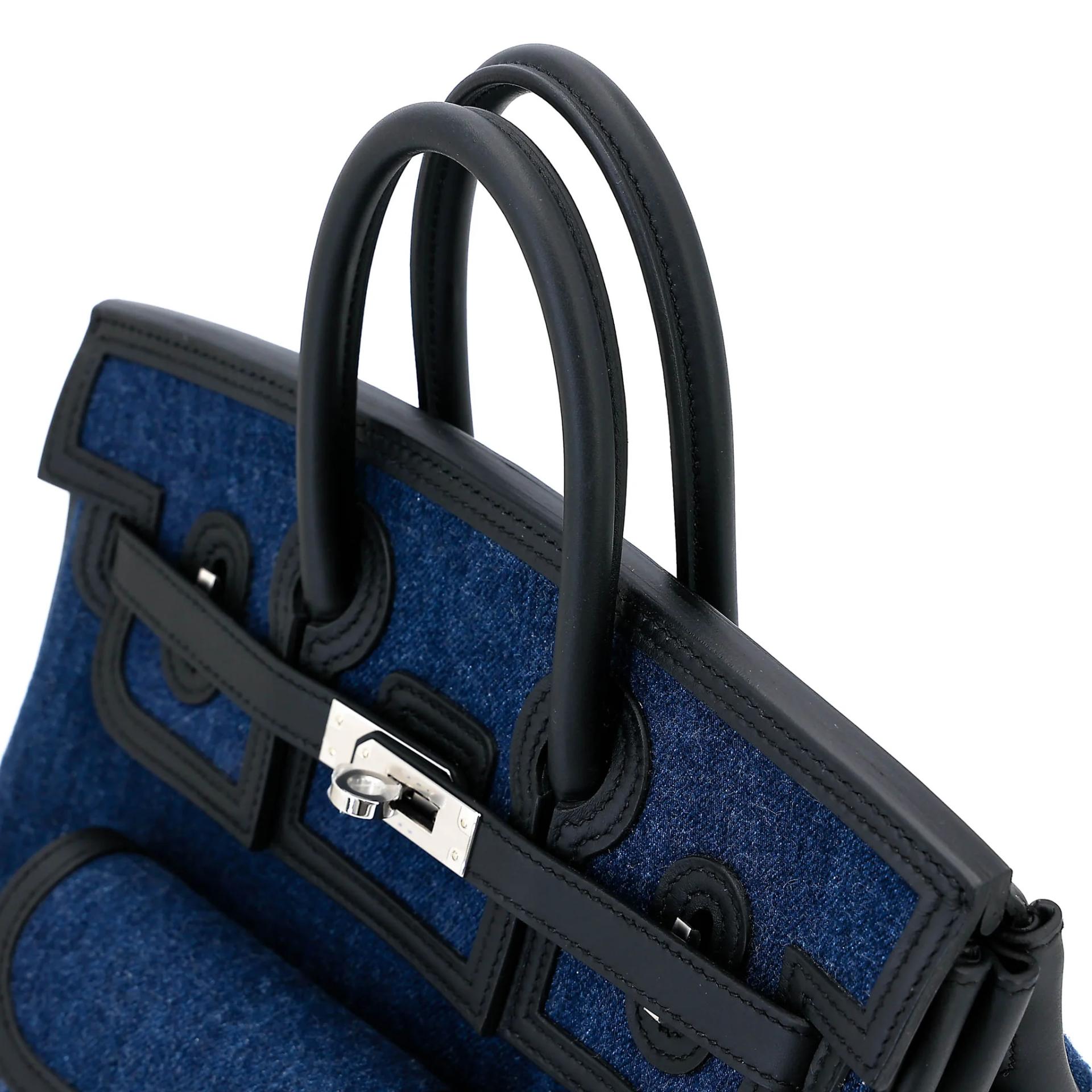 Brand New ( Rank N ) HERMÈS Limited Edition Birkin Cargo 25 Denim Noir (89) Denim Swift Palladium hardware G (2026) - 3