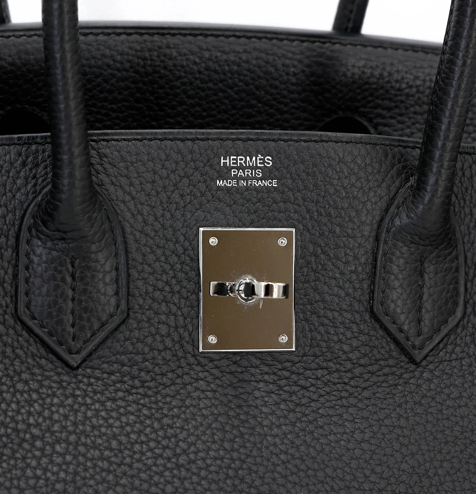 Very Good ( Rank A) HERMÈS Birkin 30 Plomb (8P) Clemence Palladium hardware Square R (2014) - 27