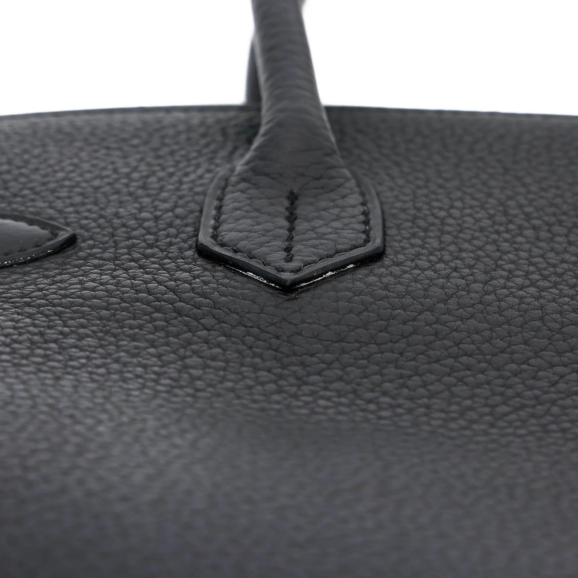 Very Good ( Rank A) HERMÈS Birkin 30 Plomb (8P) Clemence Palladium hardware Square R (2014) - 14