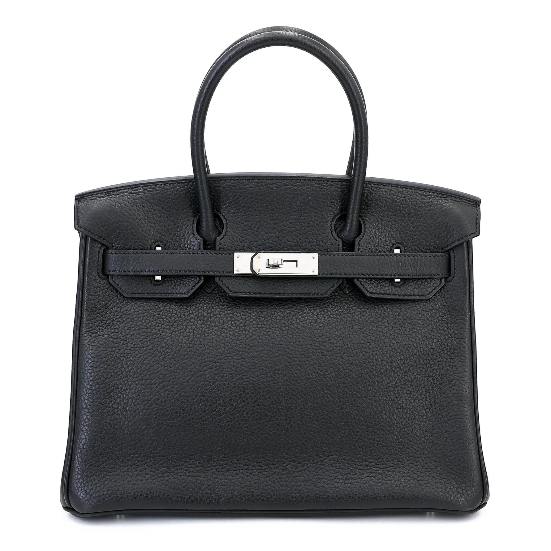 Very Good ( Rank A) HERMÈS Birkin 30 Plomb (8P) Clemence Palladium hardware Square R (2014) - 1
