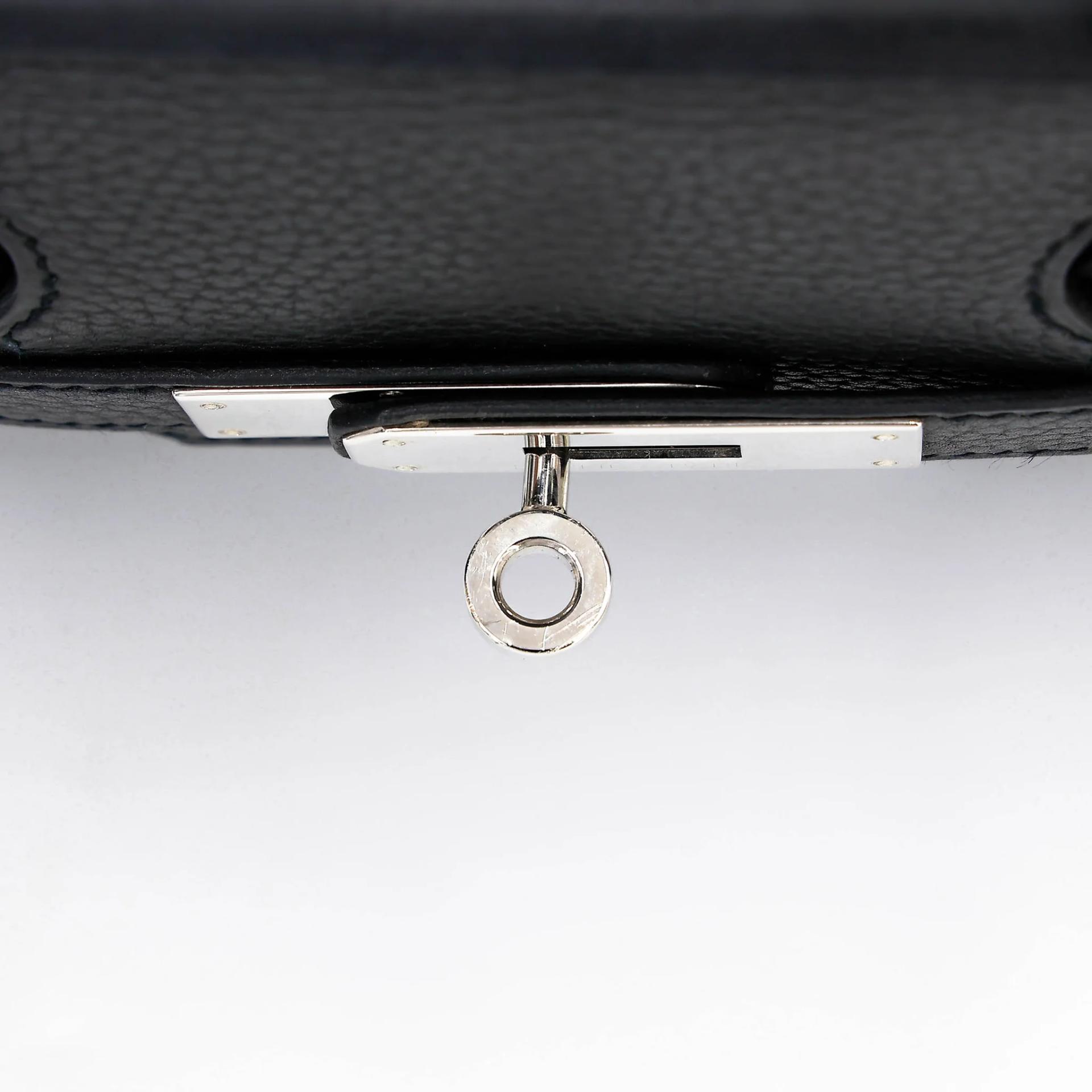Very Good ( Rank A) HERMÈS Birkin 30 Plomb (8P) Clemence Palladium hardware Square R (2014) - 20
