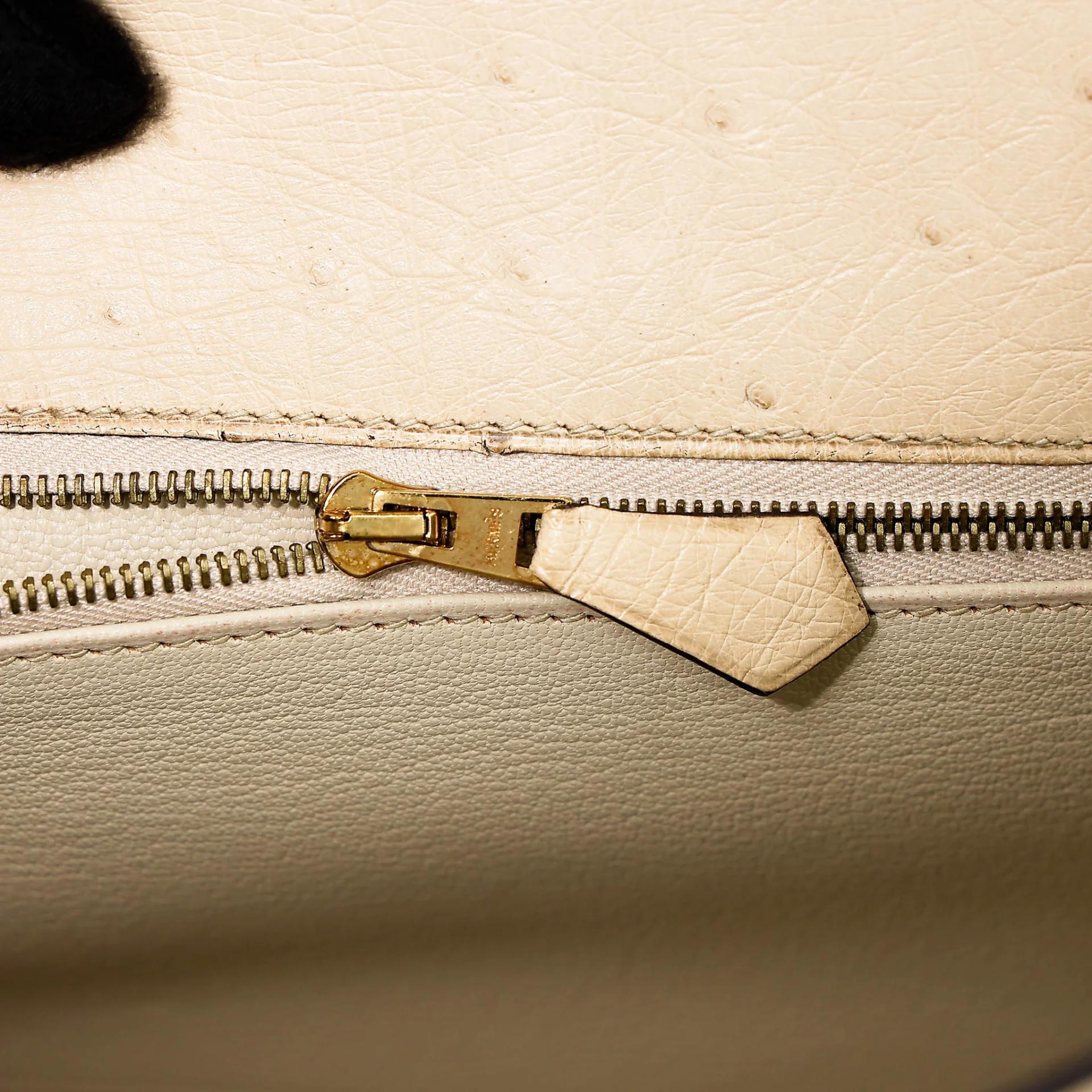 SA超美品 HERMÈS 愛馬仕 Kelly 25 外縫 3C 羊毛白 Parchemin 鴕鳥皮 金扣 X刻 2016年 - 19