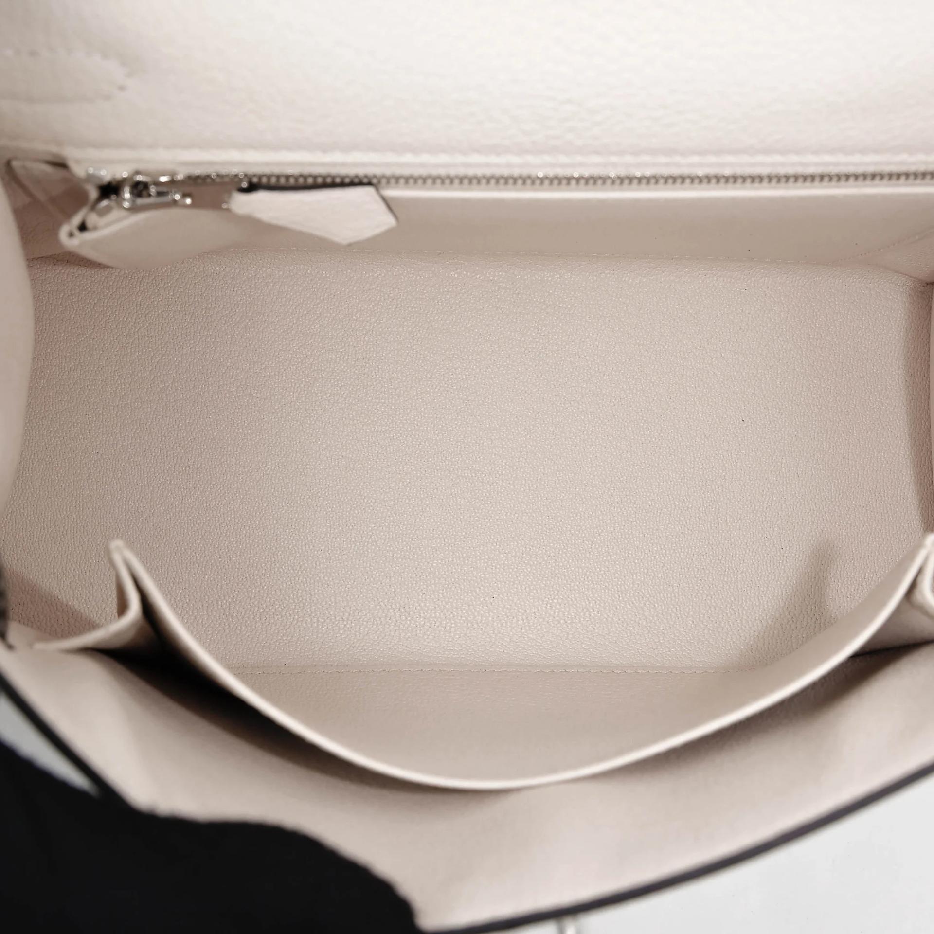 全新 HERMÈS 愛馬仕 馬蹄印定制 Kelly 25 外縫 HSS 89 黑色 Noir (Black) I2 奶油白 Nata Chevre山羊皮 拉絲銀扣 G刻 2026年 - 18
