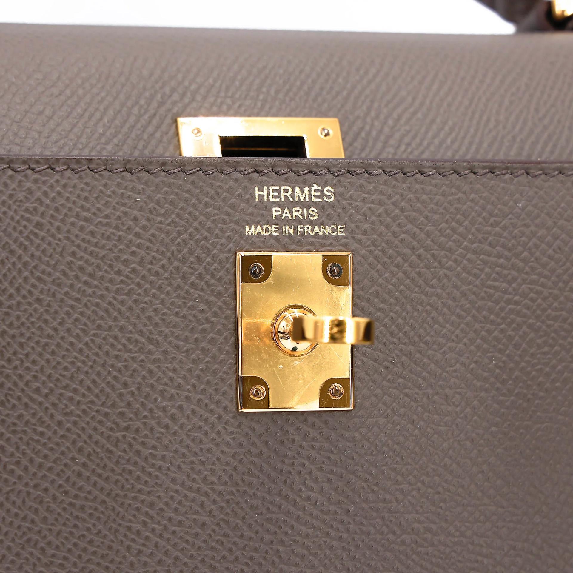 A美品 HERMÈS 愛馬仕 Kelly 25 外縫 8F 錫器灰 Etain Epsom牛皮 金扣 Y刻 2020年 - 26
