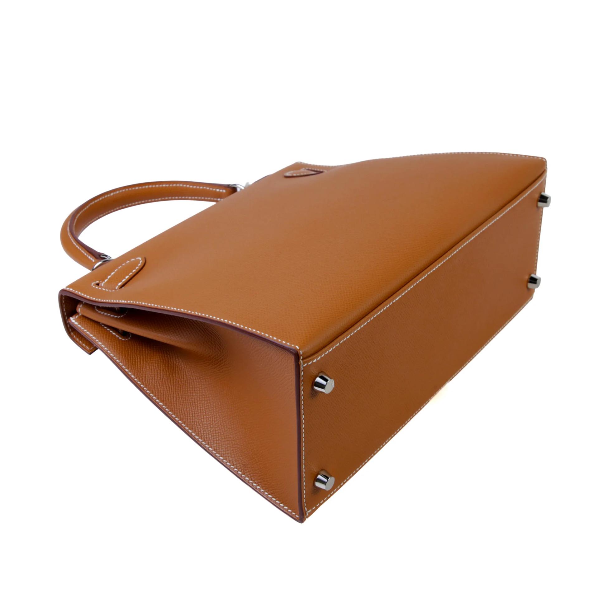 全新 HERMÈS 愛馬仕 Kelly 28 外縫 37 金棕色 Gold Epsom牛皮 銀扣 K刻 2025年 - 6