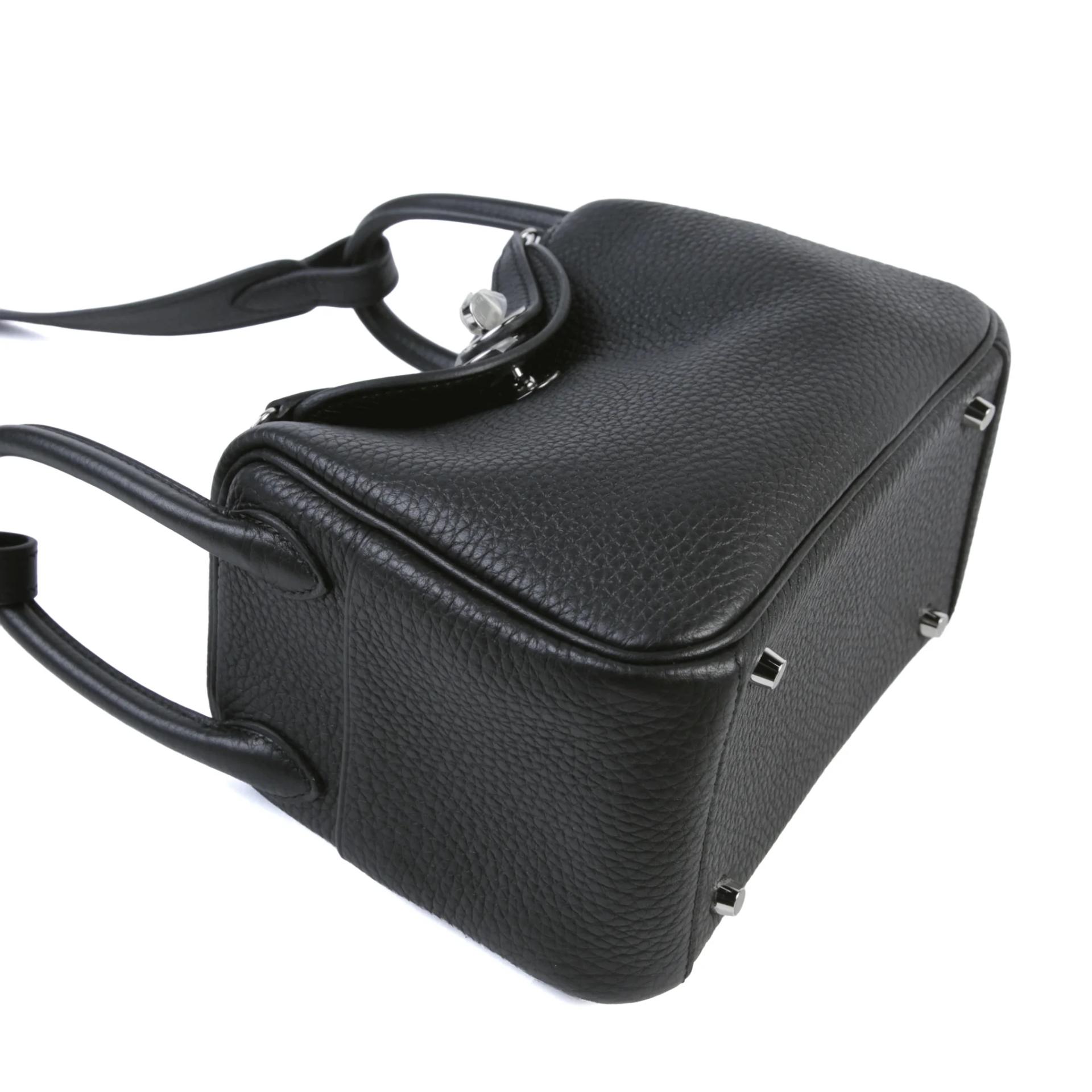 全新 HERMÈS 愛馬仕 Mini Lindy 89 黑色 Noir (Black) Clemence小牛皮 銀扣 G刻 2026年 - 5