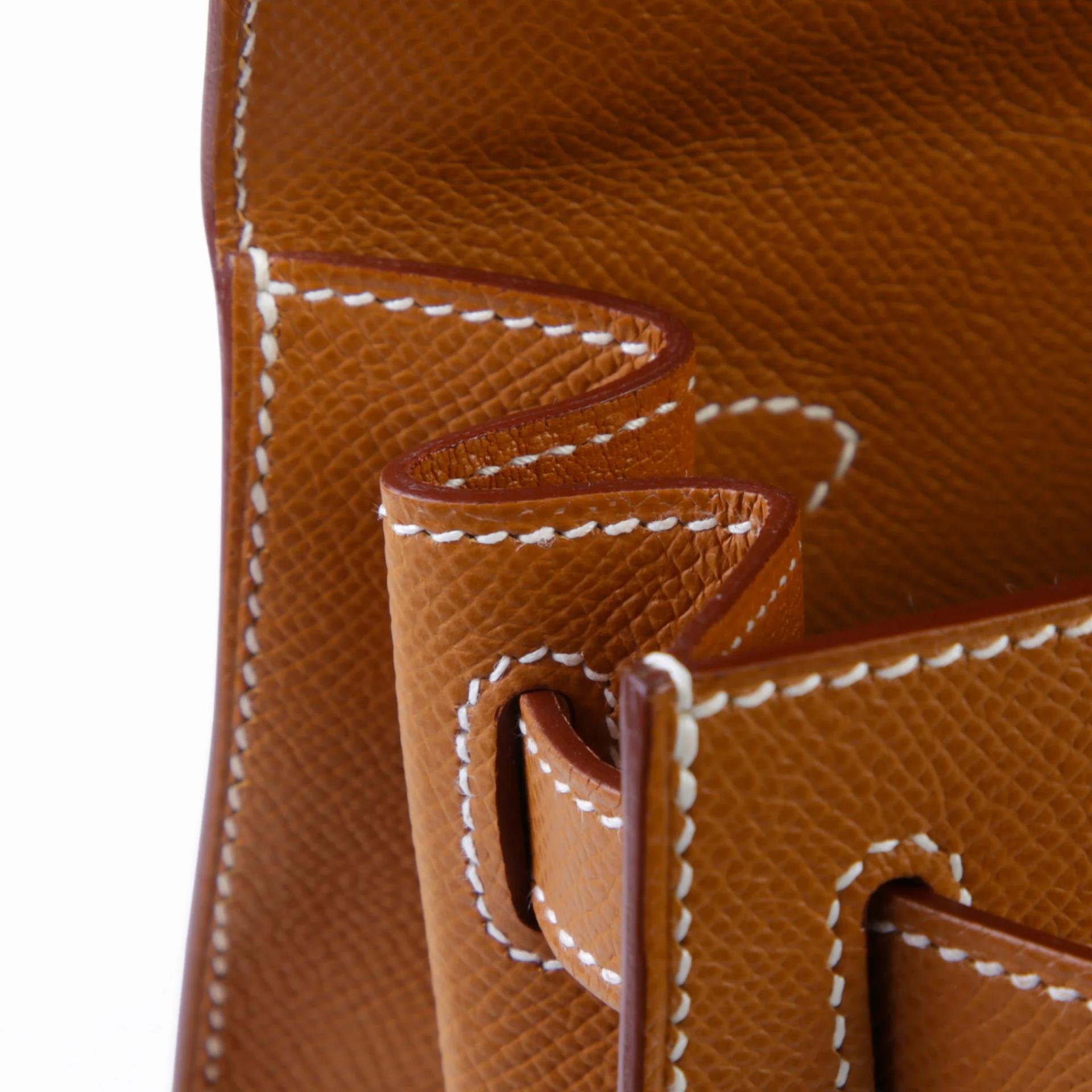 全新 HERMÈS 愛馬仕 Kelly 28 外縫 37 金棕色 Gold Epsom牛皮 銀扣 K刻 2025年 - 12
