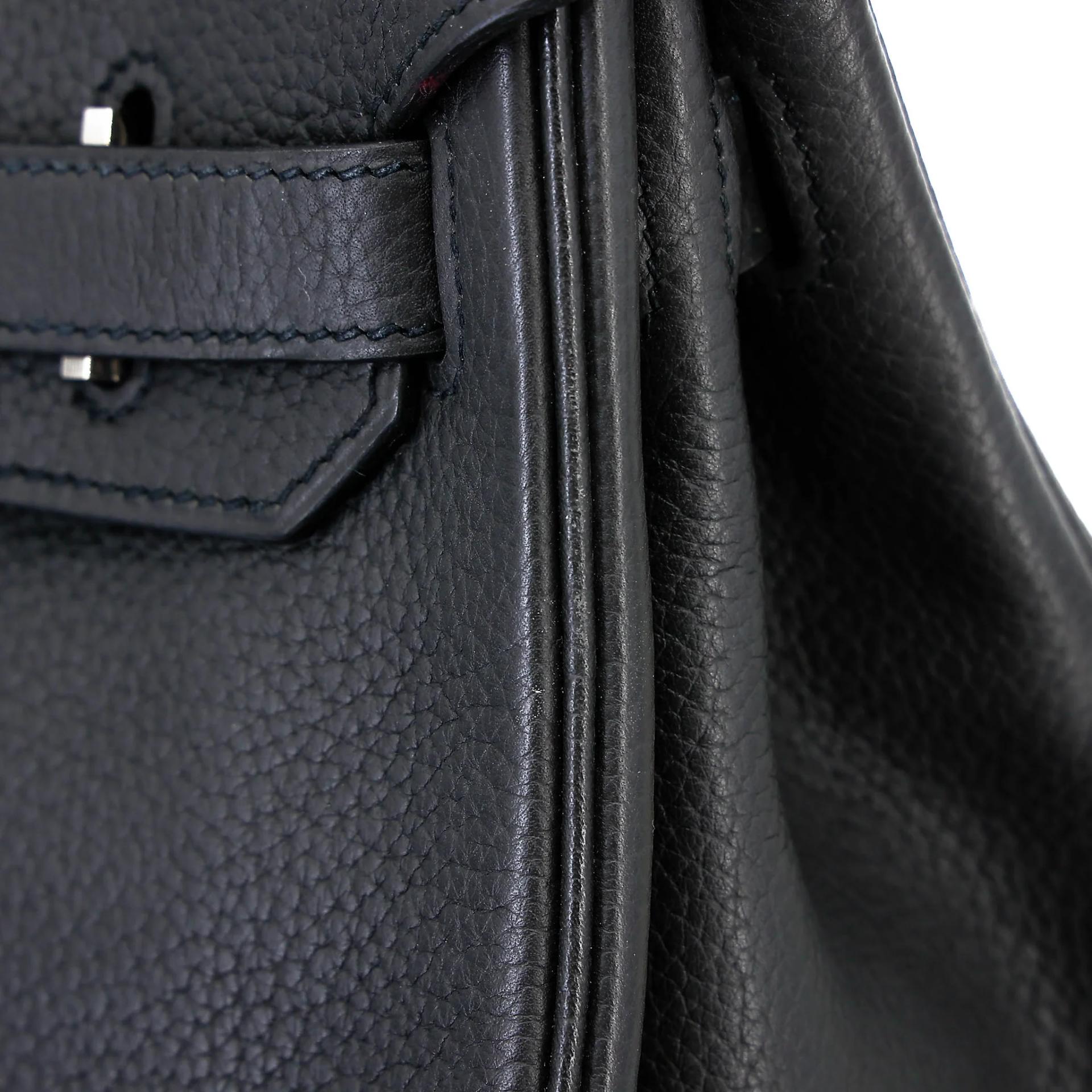 Very Good ( Rank A) HERMÈS Birkin 30 Plomb (8P) Clemence Palladium hardware Square R (2014) - 16
