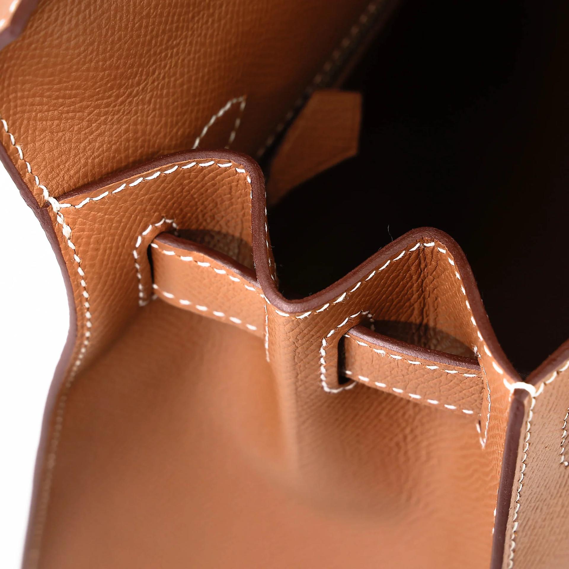 未使用保存品 HERMÈS 愛馬仕 Kelly 28 外縫 37 金棕色 Gold Epsom牛皮 金扣 Y刻 2020年 - 22