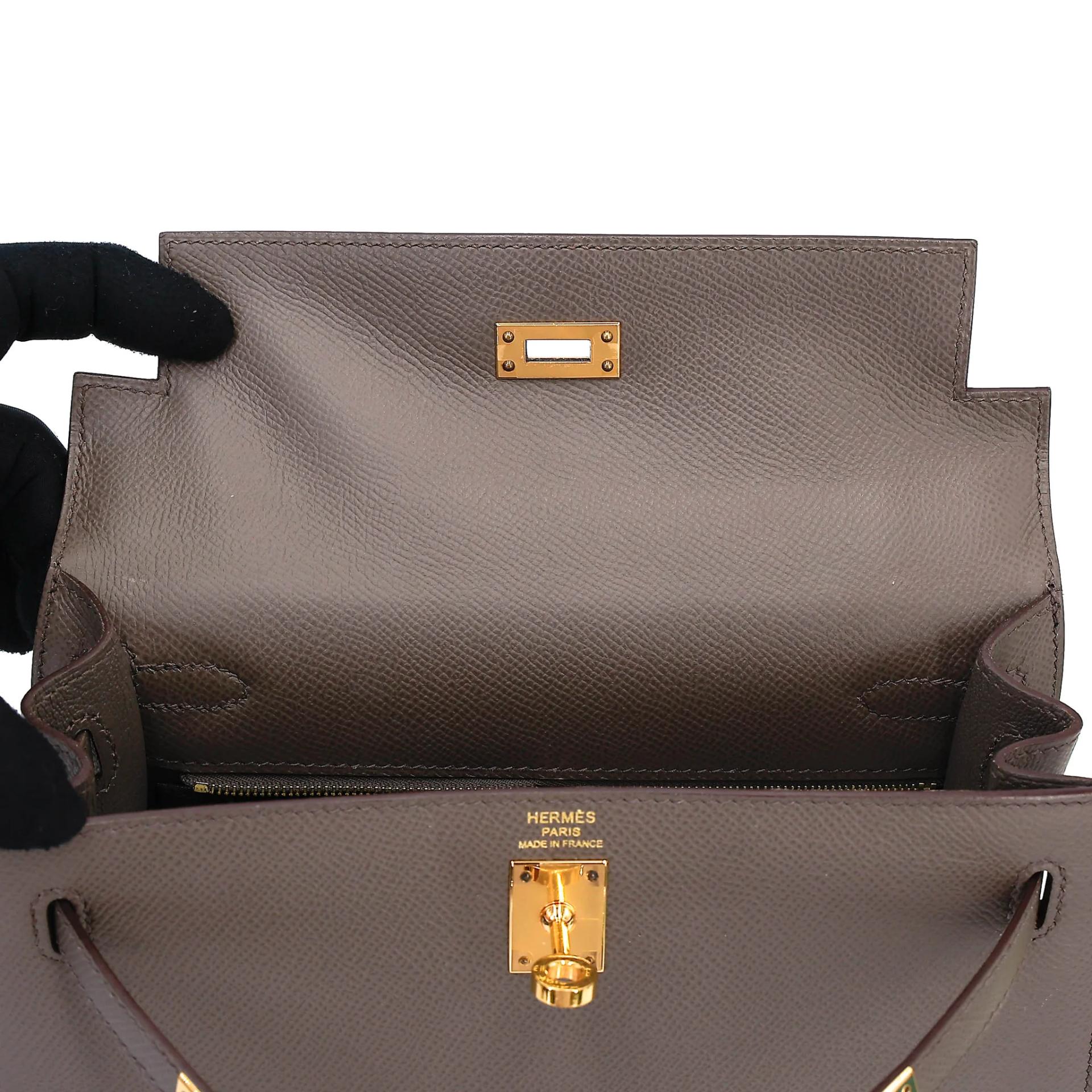 A美品 HERMÈS 愛馬仕 Kelly 25 外縫 8F 錫器灰 Etain Epsom牛皮 金扣 Y刻 2020年 - 21