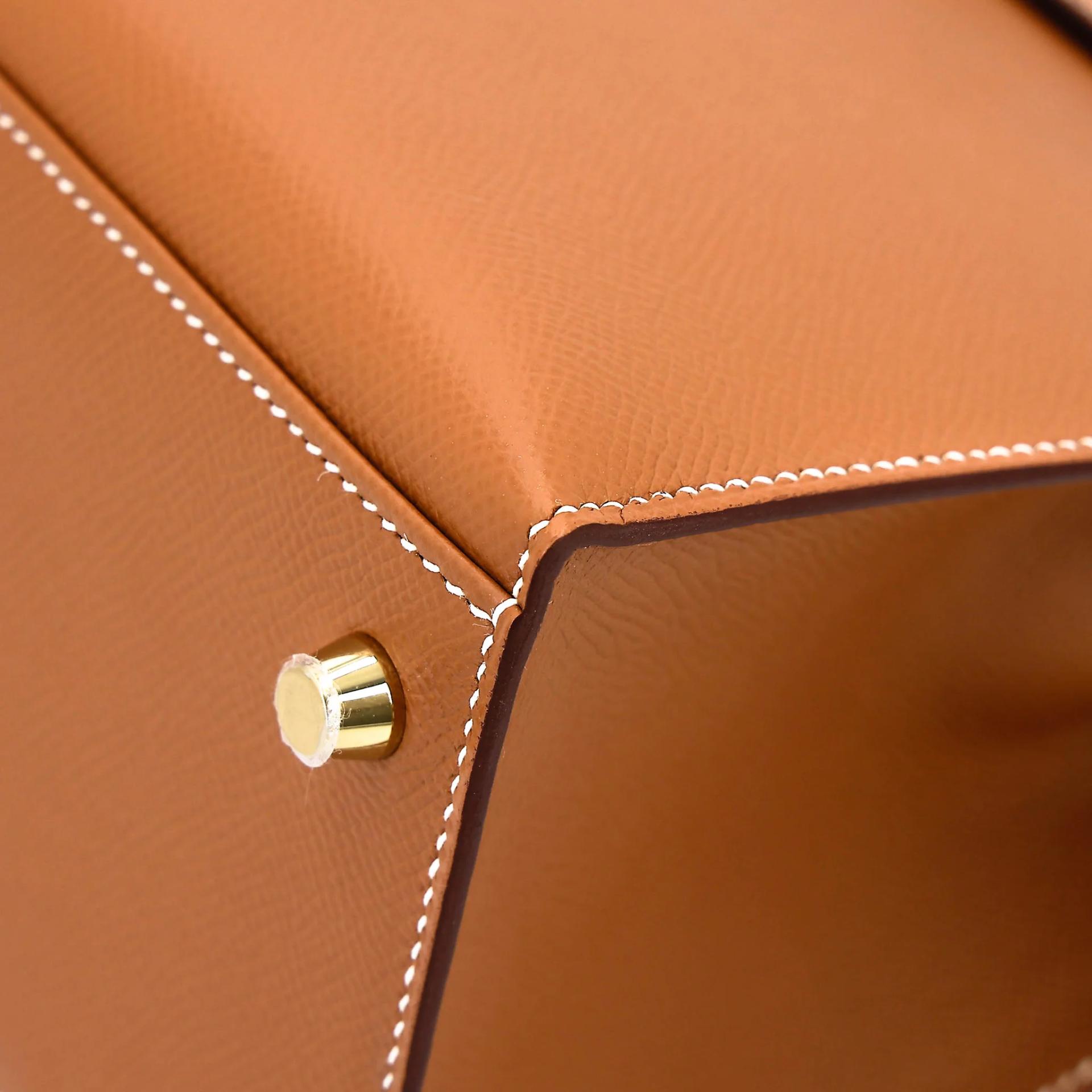 未使用保存品 HERMÈS 愛馬仕 Kelly 28 外縫 37 金棕色 Gold Epsom牛皮 金扣 Y刻 2020年 - 8