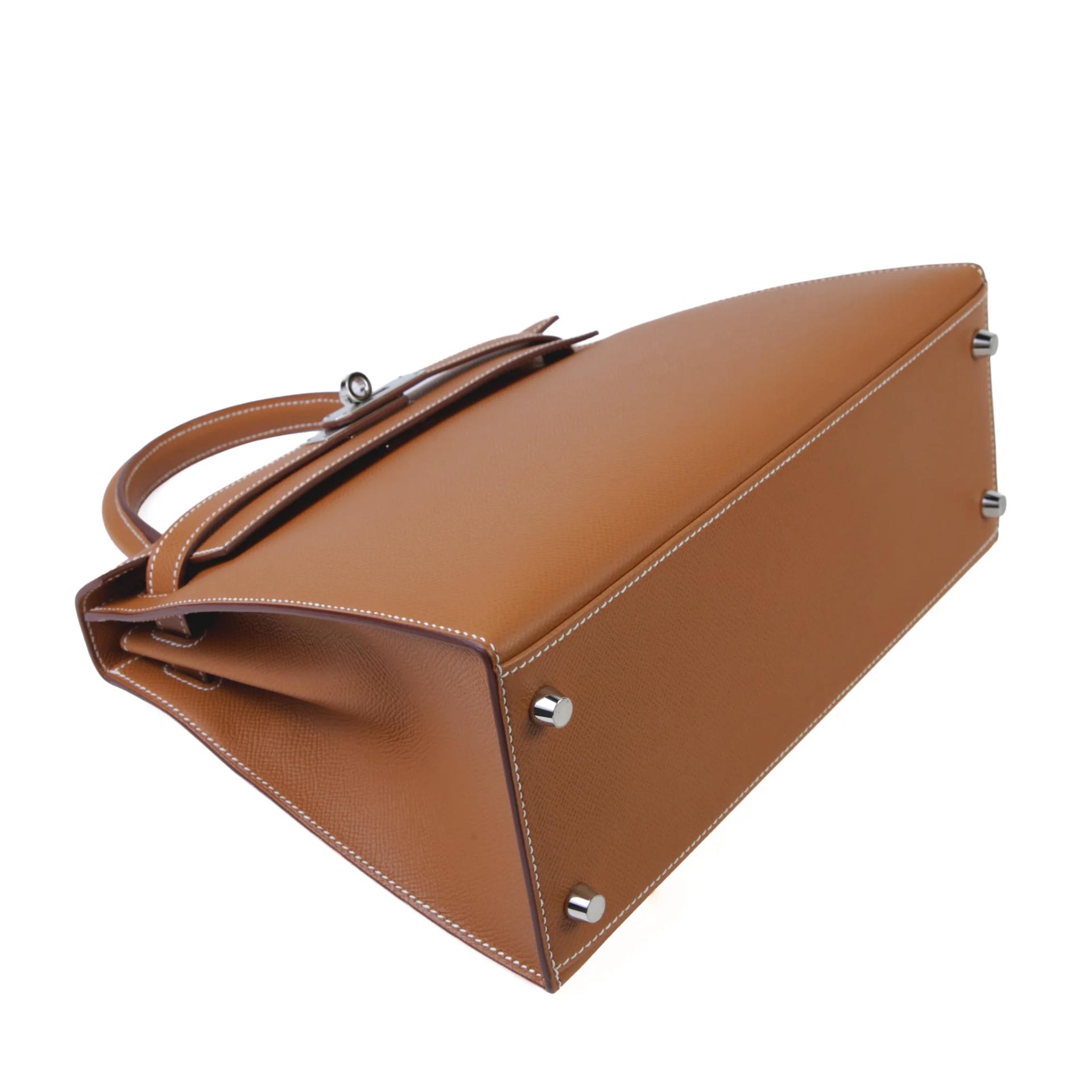 全新 HERMÈS 愛馬仕 Kelly 28 外縫 37 金棕色 Gold Epsom牛皮 銀扣 K刻 2025年 - 4