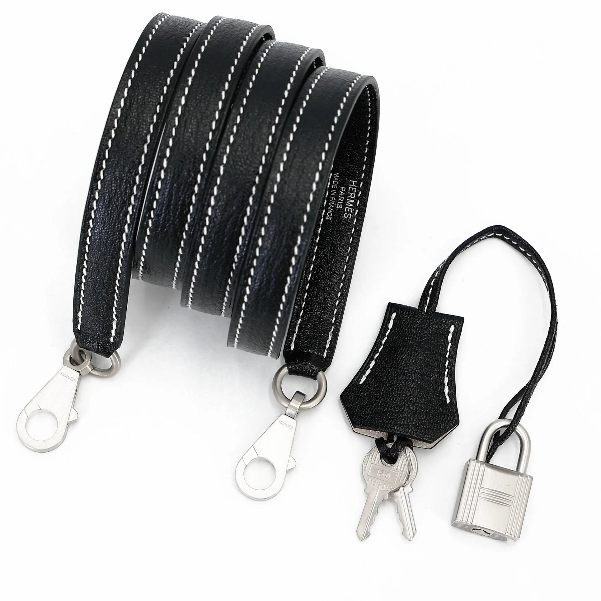 全新 HERMÈS 愛馬仕 馬蹄印定制 Kelly 25 外縫 HSS 89 黑色 Noir (Black) I2 奶油白 Nata Chevre山羊皮 拉絲銀扣 G刻 2026年 - 19